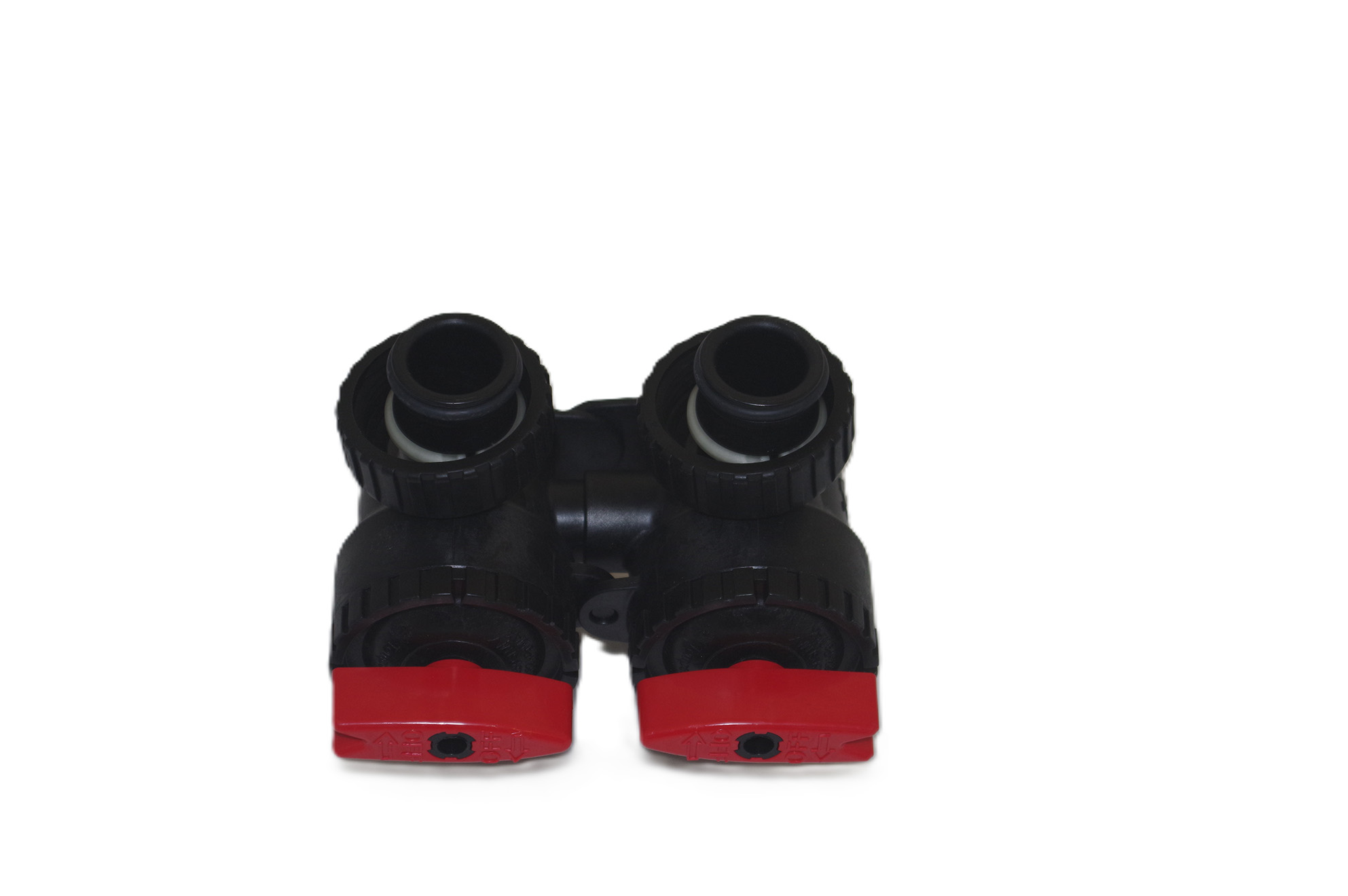 Bypass for cabinet-type water softeners, top view