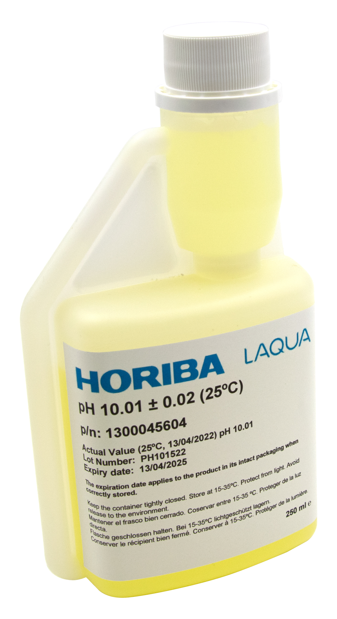 HORIBA pH 10.01 Pufferlösung 250 ml, Flasche mit Hygiene-Verschluss