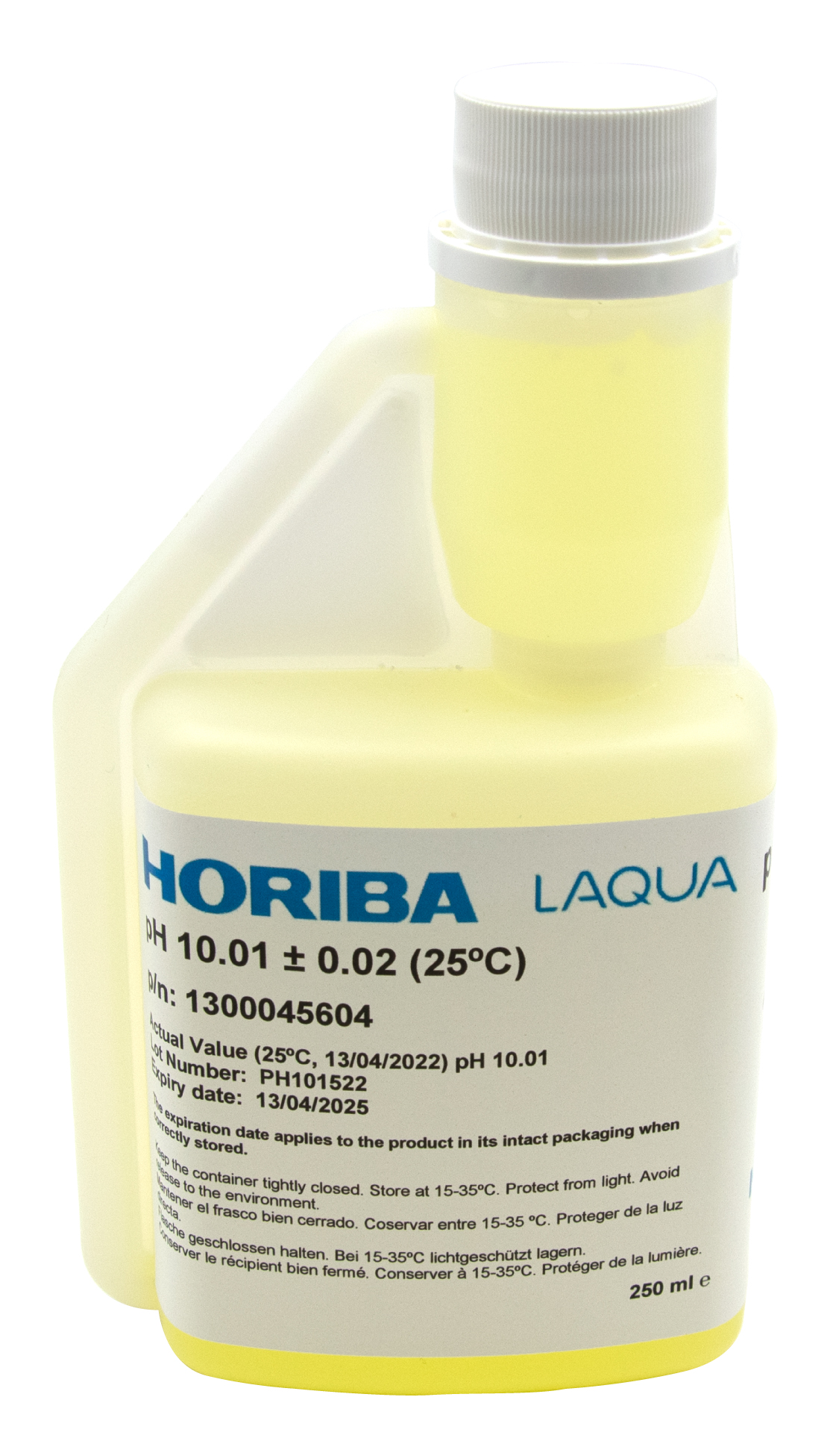 HORIBA pH 10.01 buffer solution, 250 ml, handy bottle for laboratory measurements