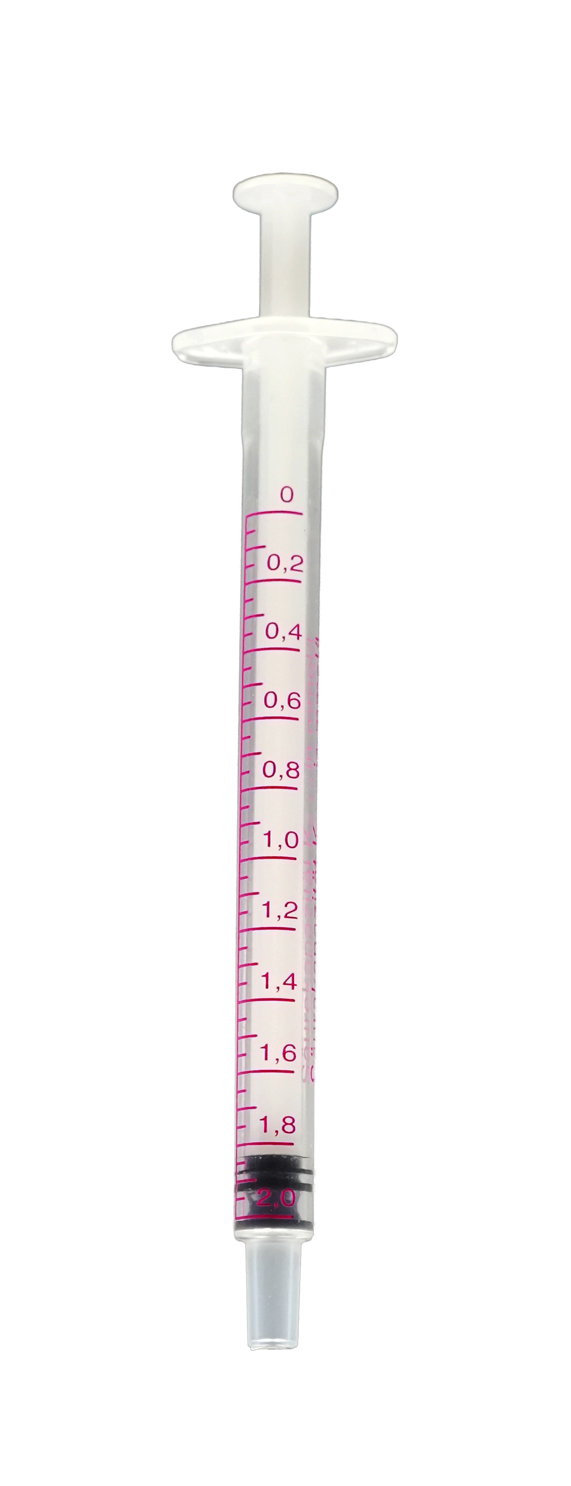 0–2 mmol/L pipette for the Duroval KS4.3 titration kit, used to determine acid capacity down to pH 4.3. Our item number: 51123. The pipette is shown from the front, displaying the scale ranging from 0 to 2 mmol/L.