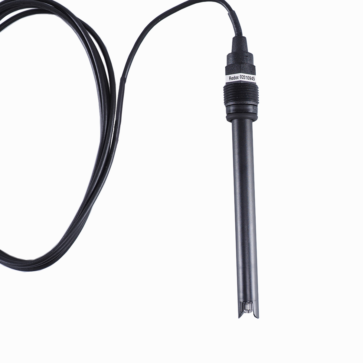 JUMO BlackLine Redox Kunststoffschaft-Elektrode mit Salzvorlage, 2 Meter Festkabel mit BNC Anschluss und festem Schutzkorb, Pg13,5