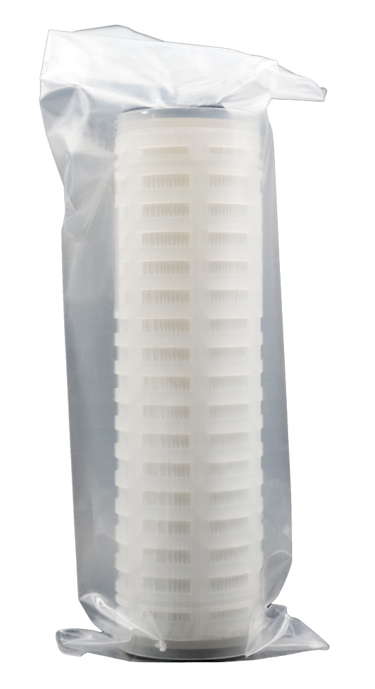 Membrane filter element GR25 Length 9 3/4 inches Retention 99.98 per cent Filter fineness absolute 0.2µm Our item number 896493, product standing Front view
