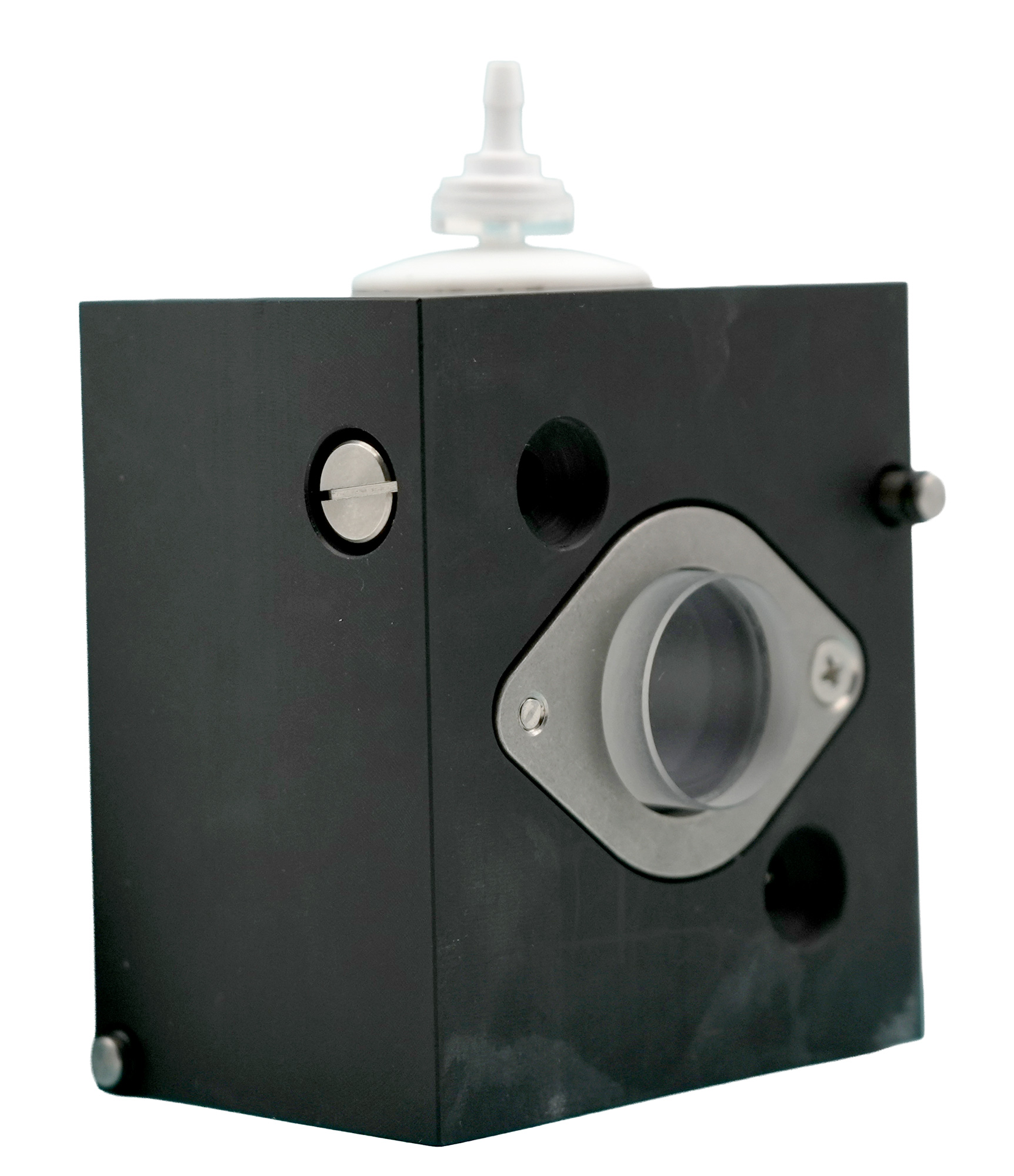 Messkammer-Testomat® LIMIT TH komplett unsere Artikelnummer 40690 schräger Blick auf die rechte Seite mit Sichtscheibe mit Nut