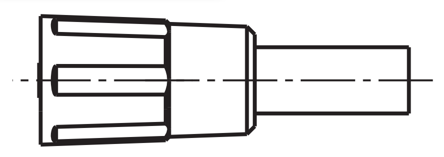 N-Kabelbuchse, Teile-Nr.: 00057350, Seitenansicht der Buchse
