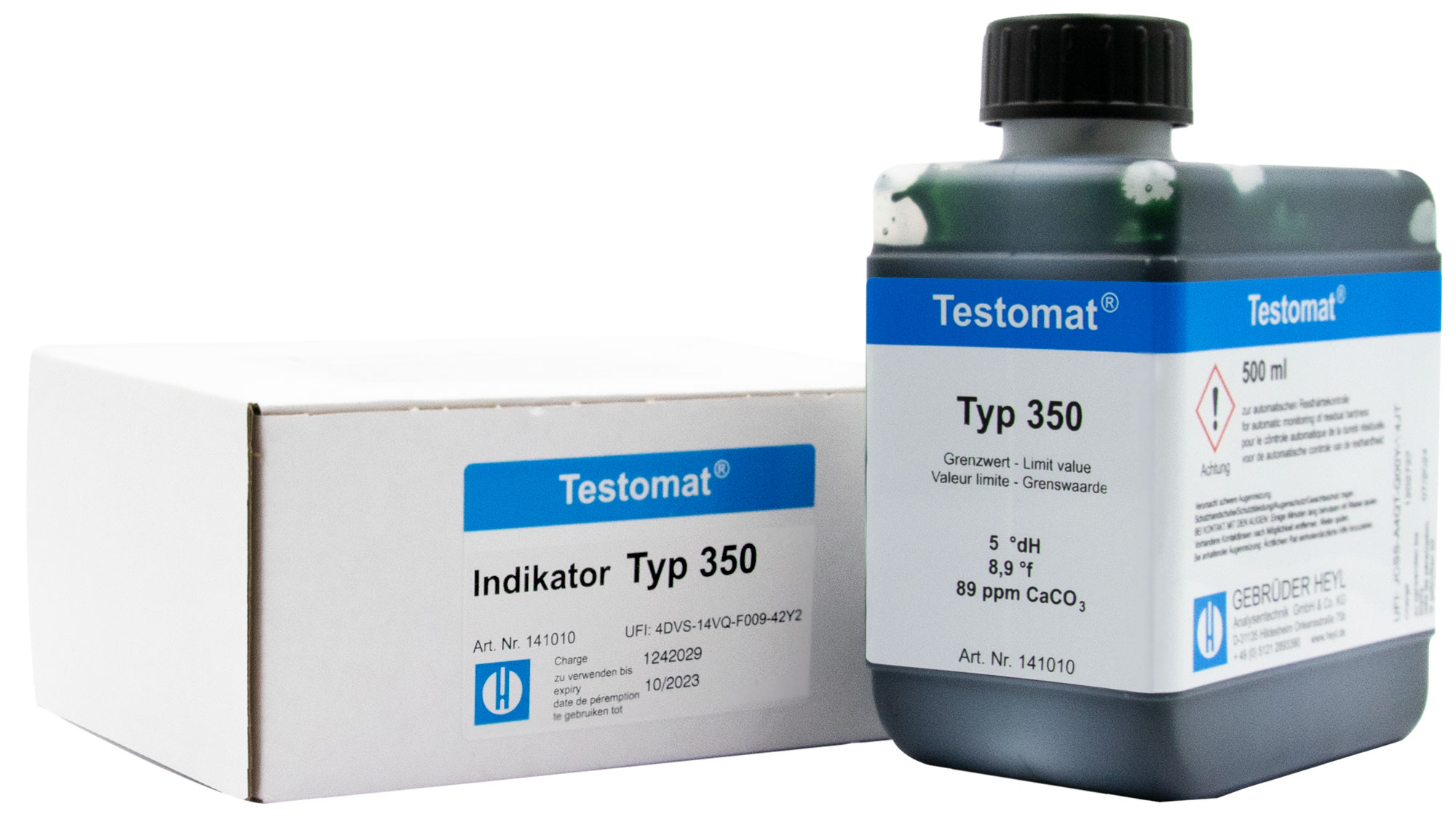 Testomat® 808 Indicator 350, 500 ml bottle, residual hardness measurement, limit value 5 °dH