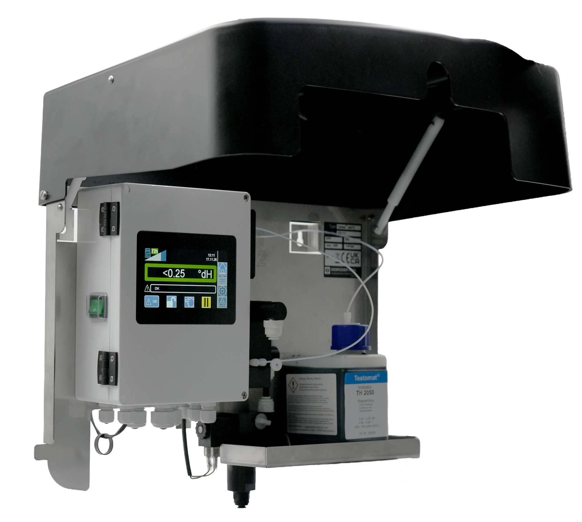 Grenzwertmessgeraet zur Bestimmung der Wasserhaerte, Artikelnummer 100900, Blick auf das Innere