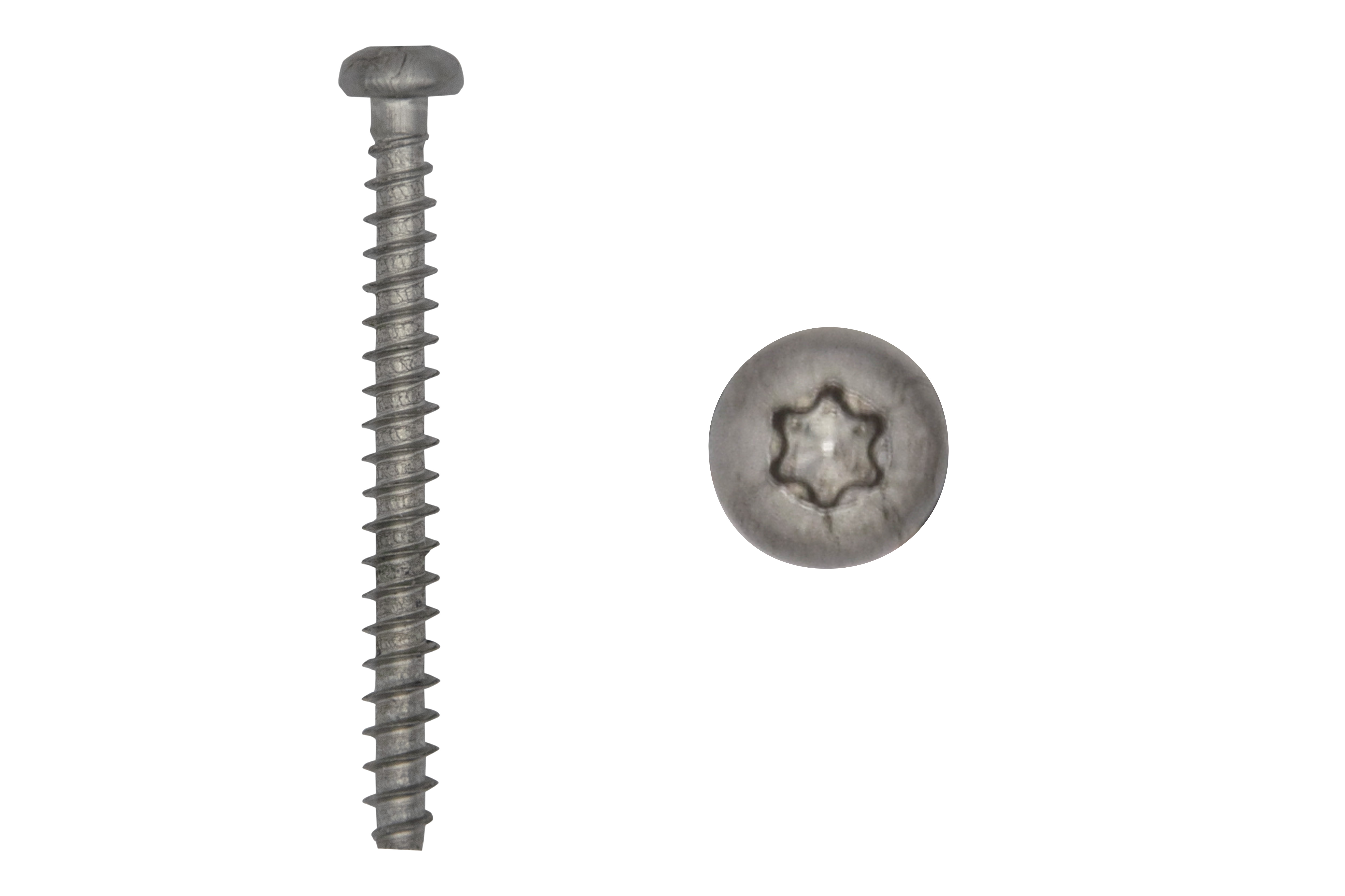 Torx 3,5 x 35, A2, Schraube mit Linsenkopf, Frontansicht, Schrauben um das Magnetventil an die Messkammer-Aufnahme zu befestigen