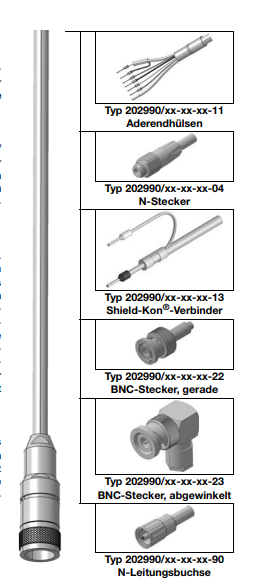 5m connection cable 4-pole conductivity sensors, cable end 1 (sensor side) = M12 socket 8pin (metal), connection end 2 = without plug 5 Meter Anschlusskabel 4pol-Leitwertsensoren, M12-Buchse 8pol., Kabeldetail