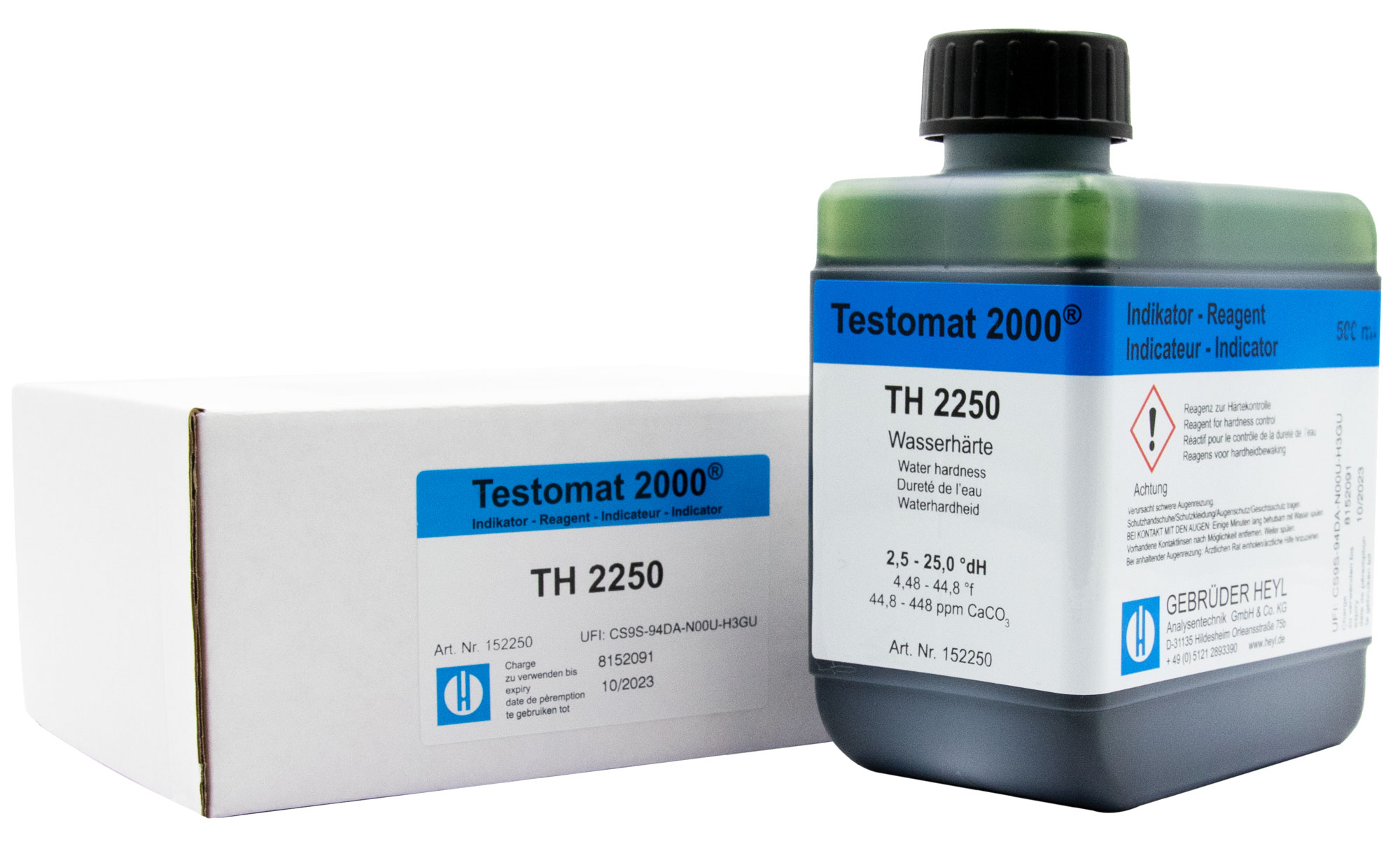 Testomat® Indikator TH2250 500ml Testomat® Indikator TH2250 500ml Flasche zur Messung der Wasserhärte, Beschriftung gut lesbar