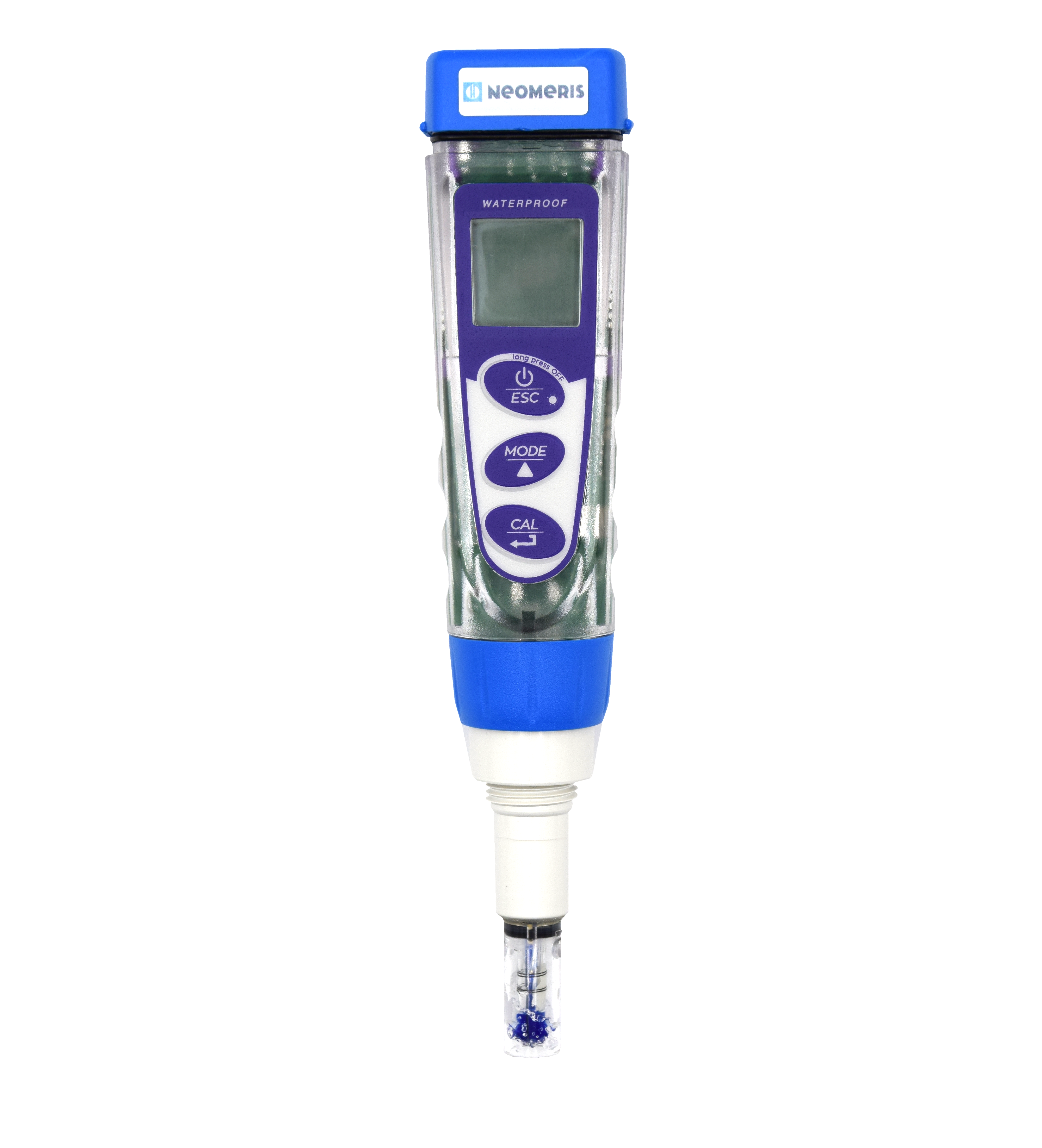 Advanced pH/mV/Leitfähigkeit/TDS/Salz/Temp Pocket Tester PC 5 Frontansicht mit LCD Anzeige, Display aus