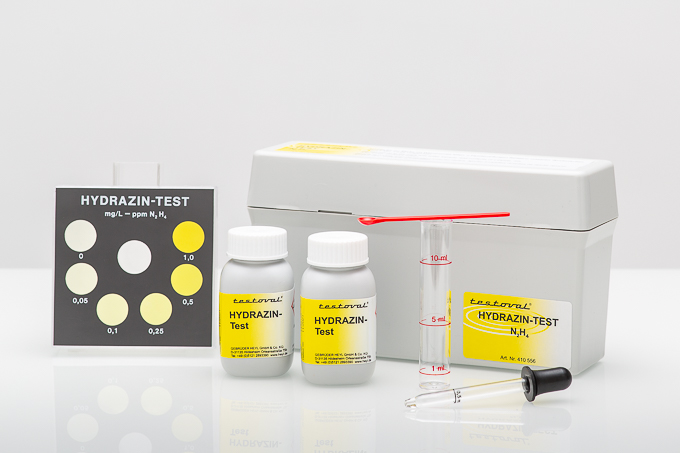 Testoval Hydrazine Test Kit Testoval Hydrazin Testbesteck mit Farbskala 0–1 mg/l N2H4, schneller Farbvergleich