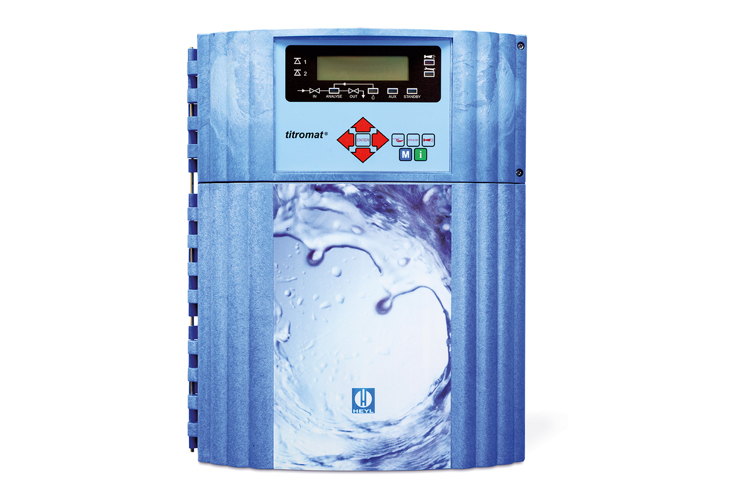 Titromat M1, Frontansicht des Carbonathärte-Analysators mit Bedienfeld, (F) 24 V/50-60 Hz