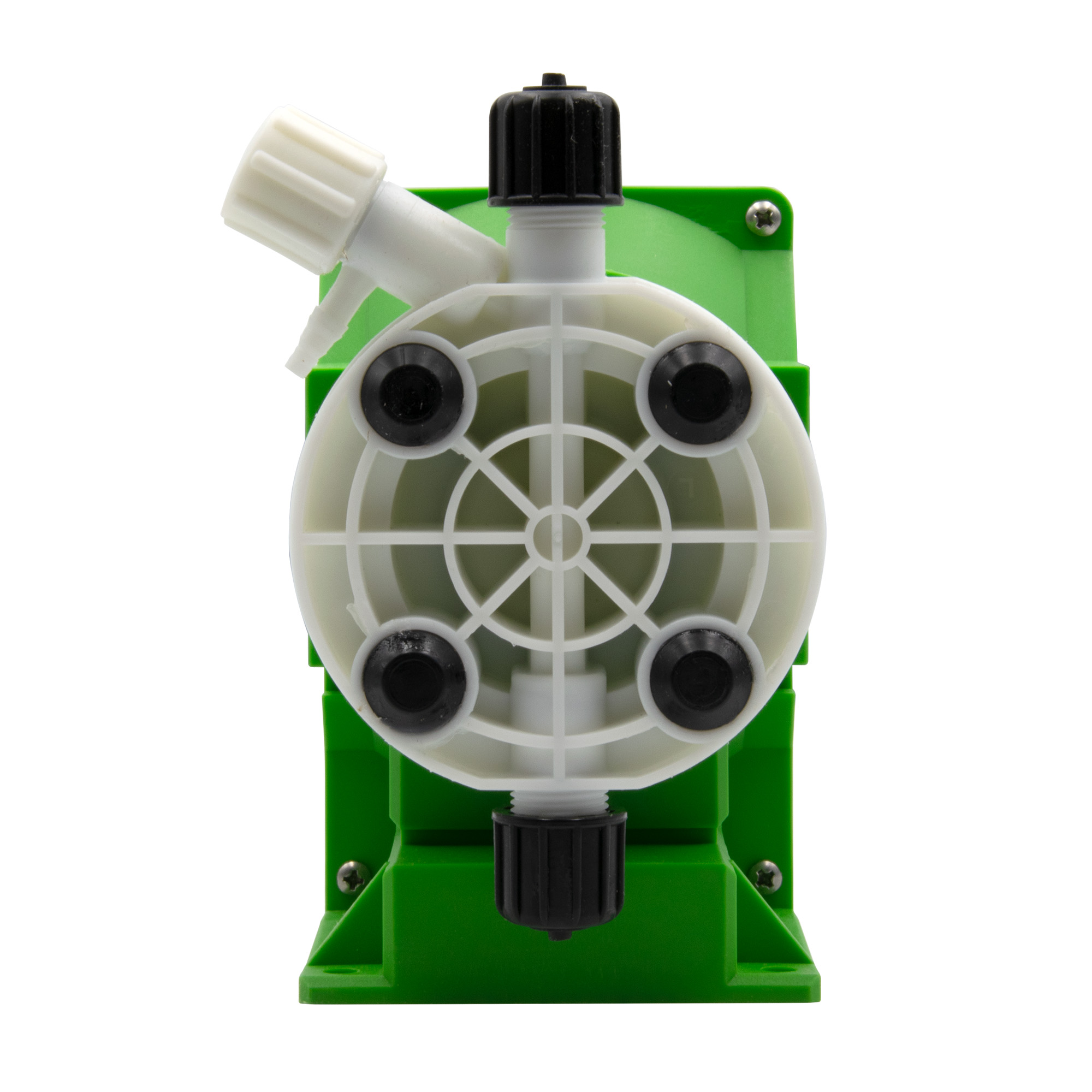 emec K Plus dosing pump rear view, compact footprint, horizontal installation