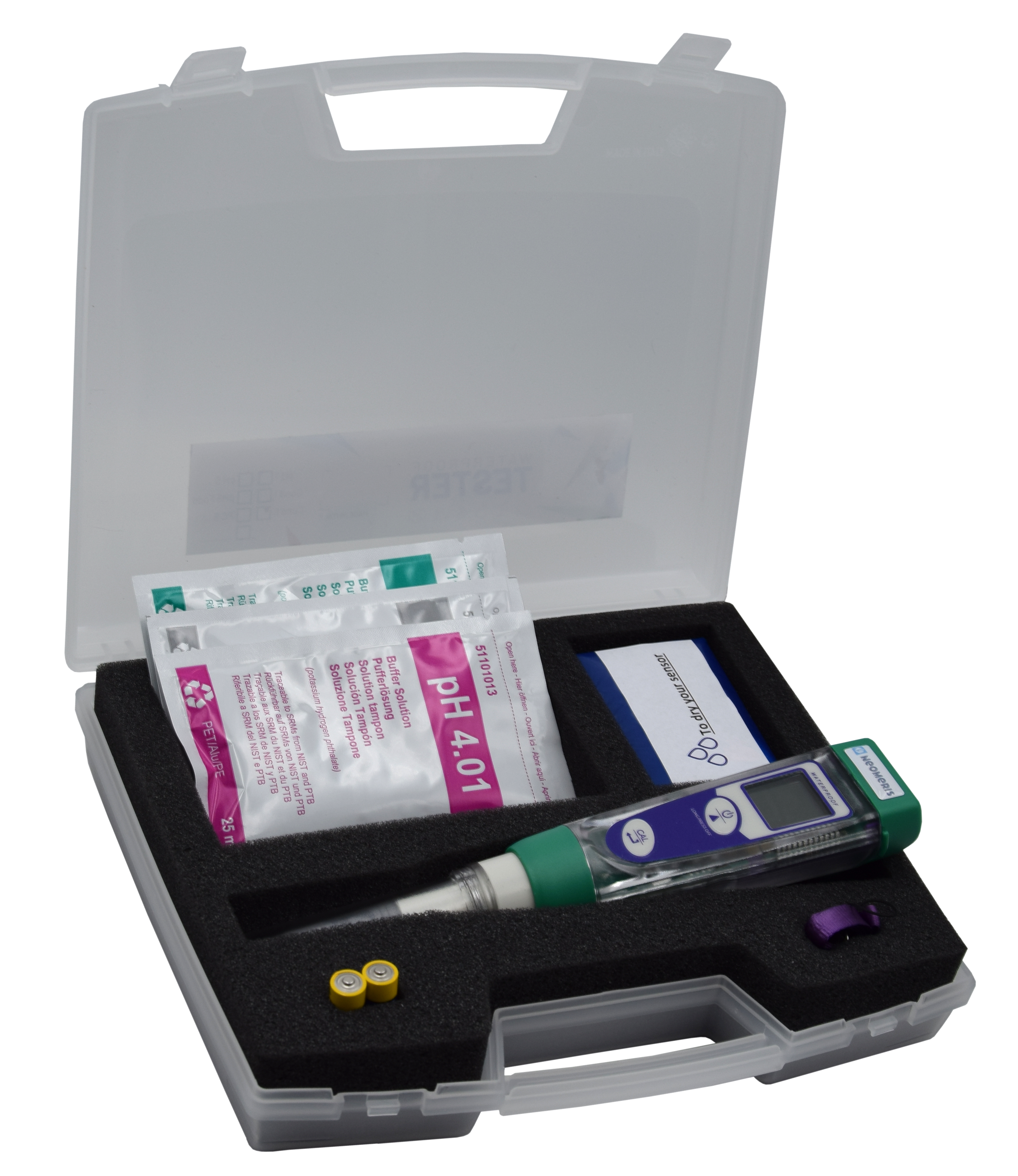 Basic pH pocket tester in measuring case - handheld tester for determining the pH value