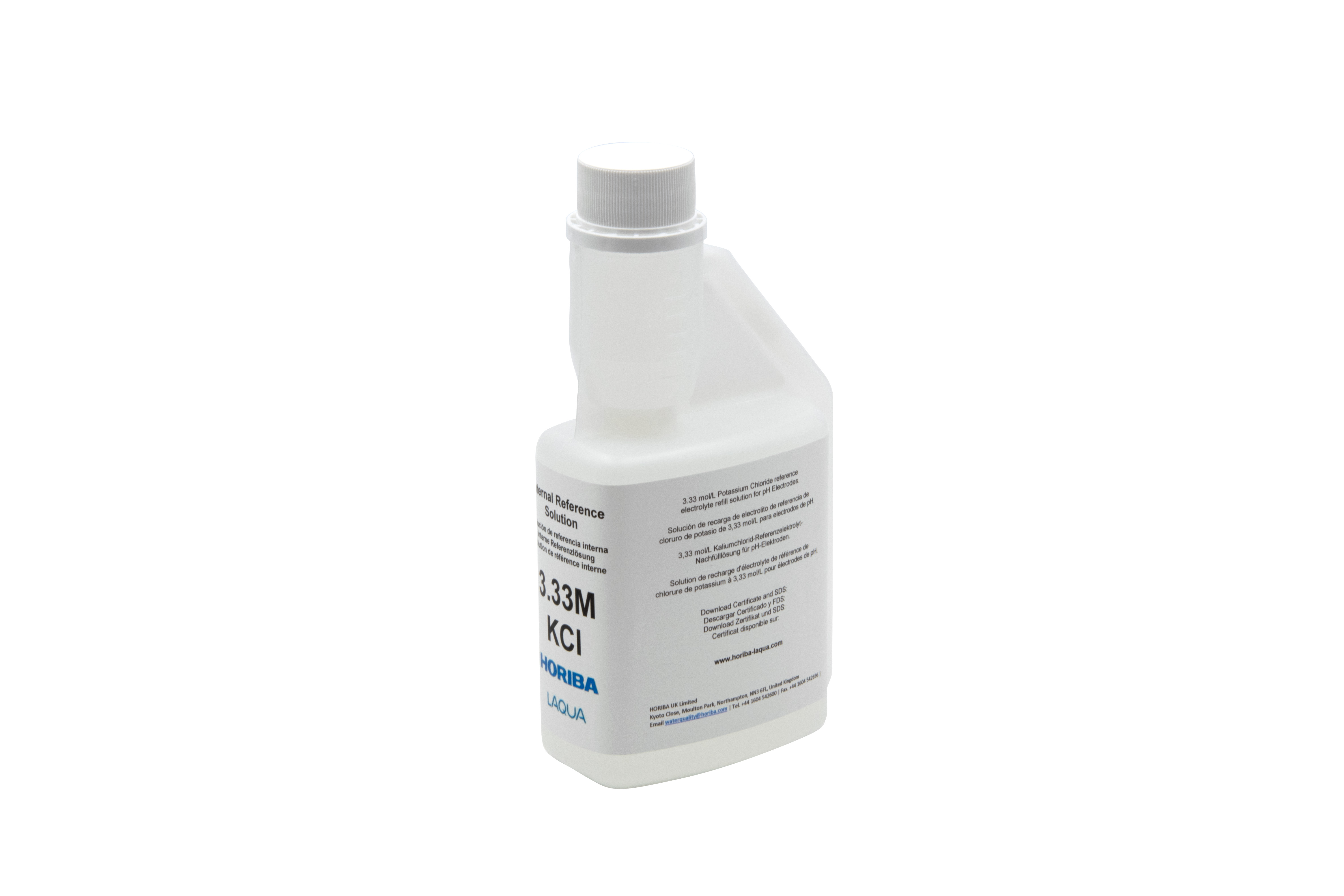 3.33M KCl internal filling solution, 250ml dosing bottle angled