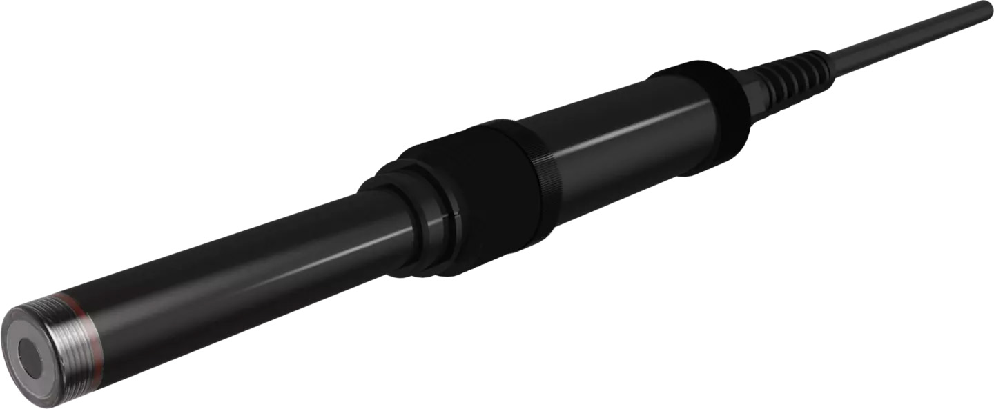 JUMO digiLine O-DO S10 – Intelligenter Sauerstoffsensor für gelösten Sauerstoff, 30m Kabel, Seitenansicht, automatische Temperaturkompensation, robustes Design, Anwendungen in Süß- und Salzwasser