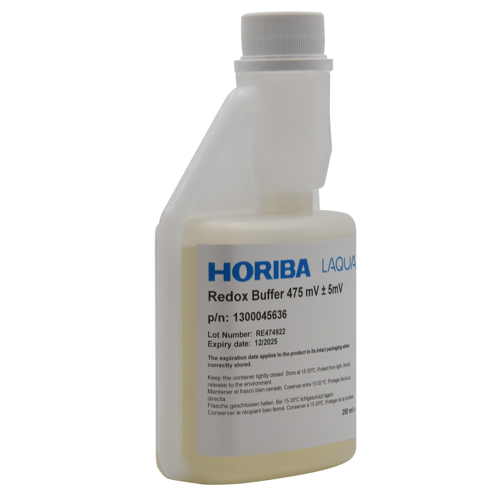 HORIBA Redox 475mV buffer solution 250ml, bottle with ergonomic cap, calibration solution for ORP electrodes