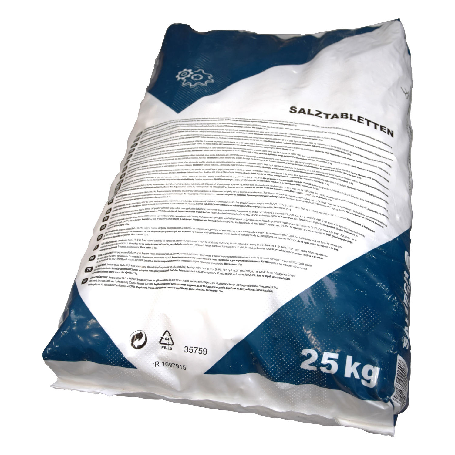 1 pallet salt tablets (40x 25kg), EN 973 A