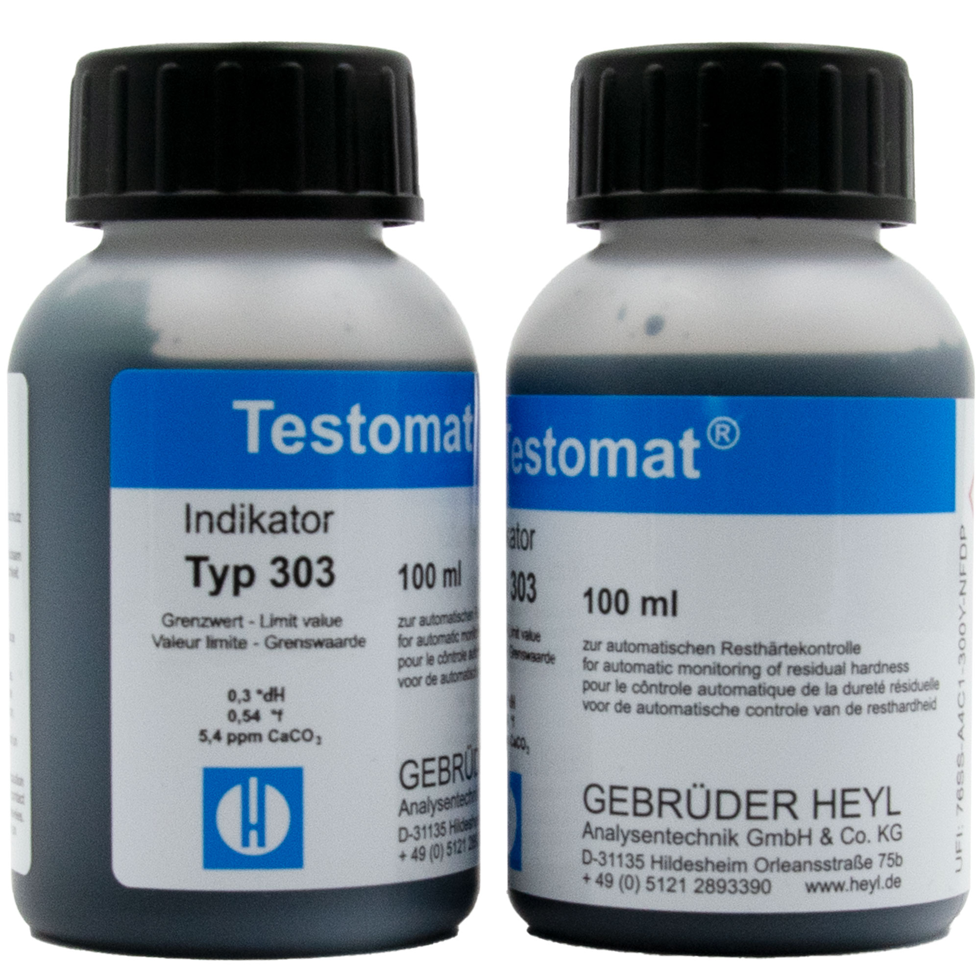 Testomat 808 Indikator 303 2 x 100 ml, Indikatorlösung zur Messung der Resthärte, 0,3 °dH Grenzwert