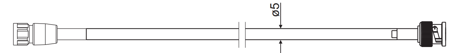 1m Anschlusskabel für pH/Redox, Leitungsende 1 (sensorseitig) = drehbare Kabelbuchse, Anschlussende 2 = BNC-Stecker gerade für Kabel 5mm 1 Meter Anschlusskabel für pH/Redox, drehbare Kabelbuchse, sensorseitiges Kabelende