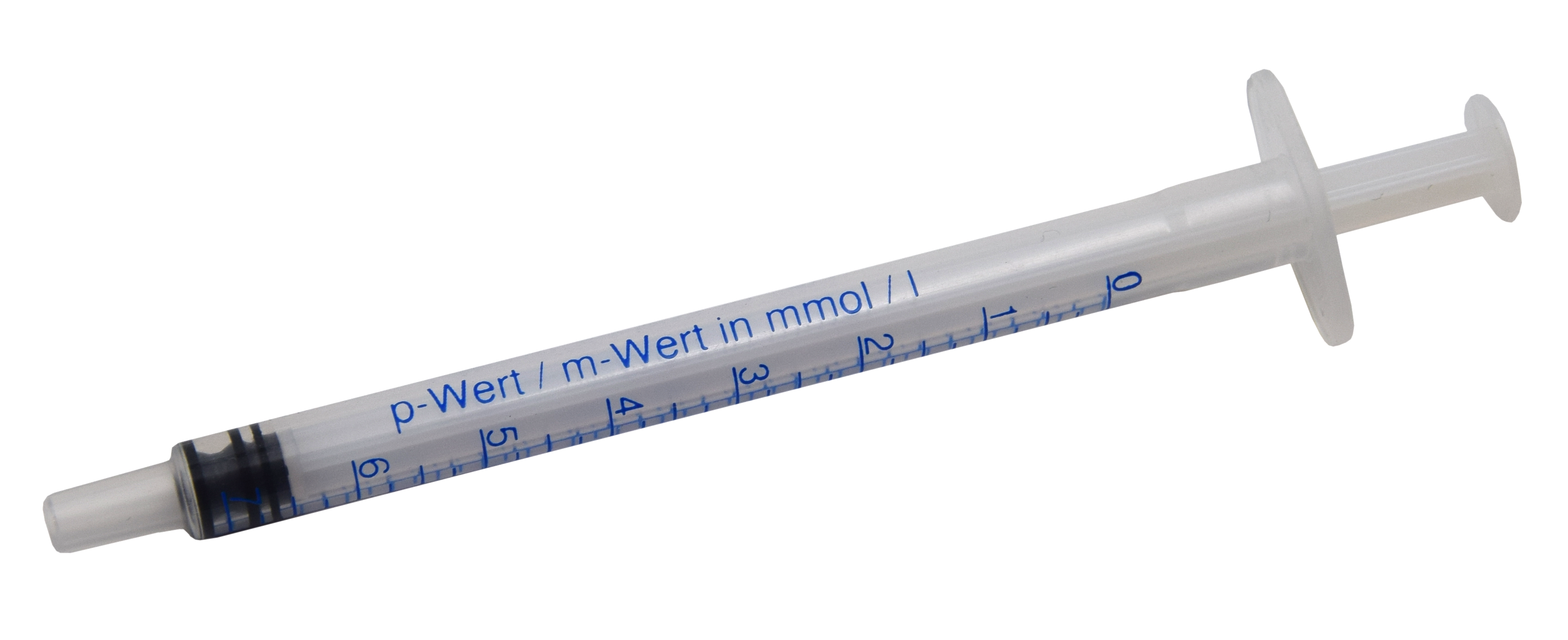 Pipette 0-20° dH, 0 – 7 mmol/l Pipette 0-20° dH 0-7 mmol/l, transparente Messpipette mit Skala, frontale Ansicht, für DUROVAL Testbestecke