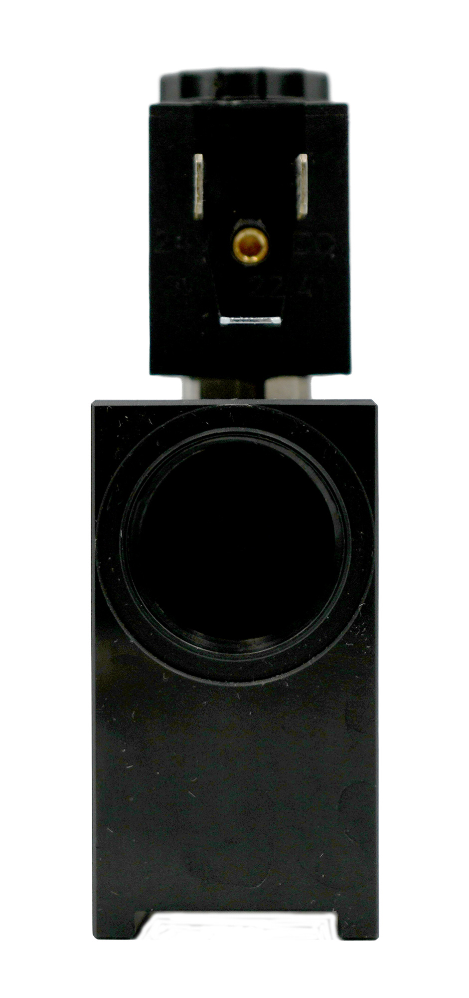 Magnetventil 2-2 Wege, 24 V für Testomat® LIMIT unsere Artikelnummer 40689 Frontalansicht Blick auf Einlass