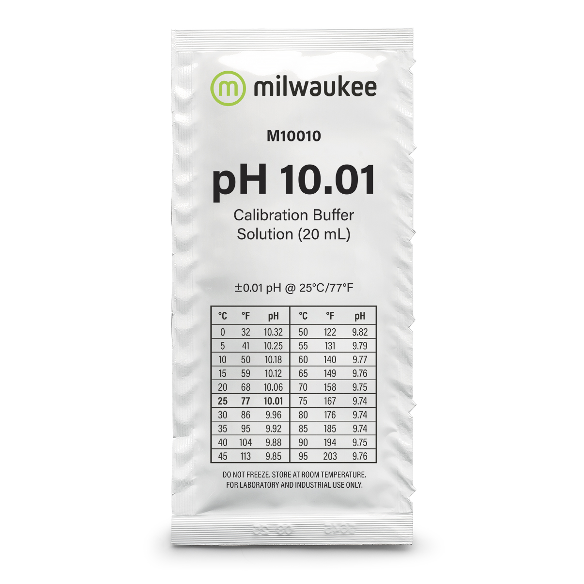 Milwaukee M10010B pH 10,01 Kalibrierlösung im Beutel, 25 Beutel á 20ml