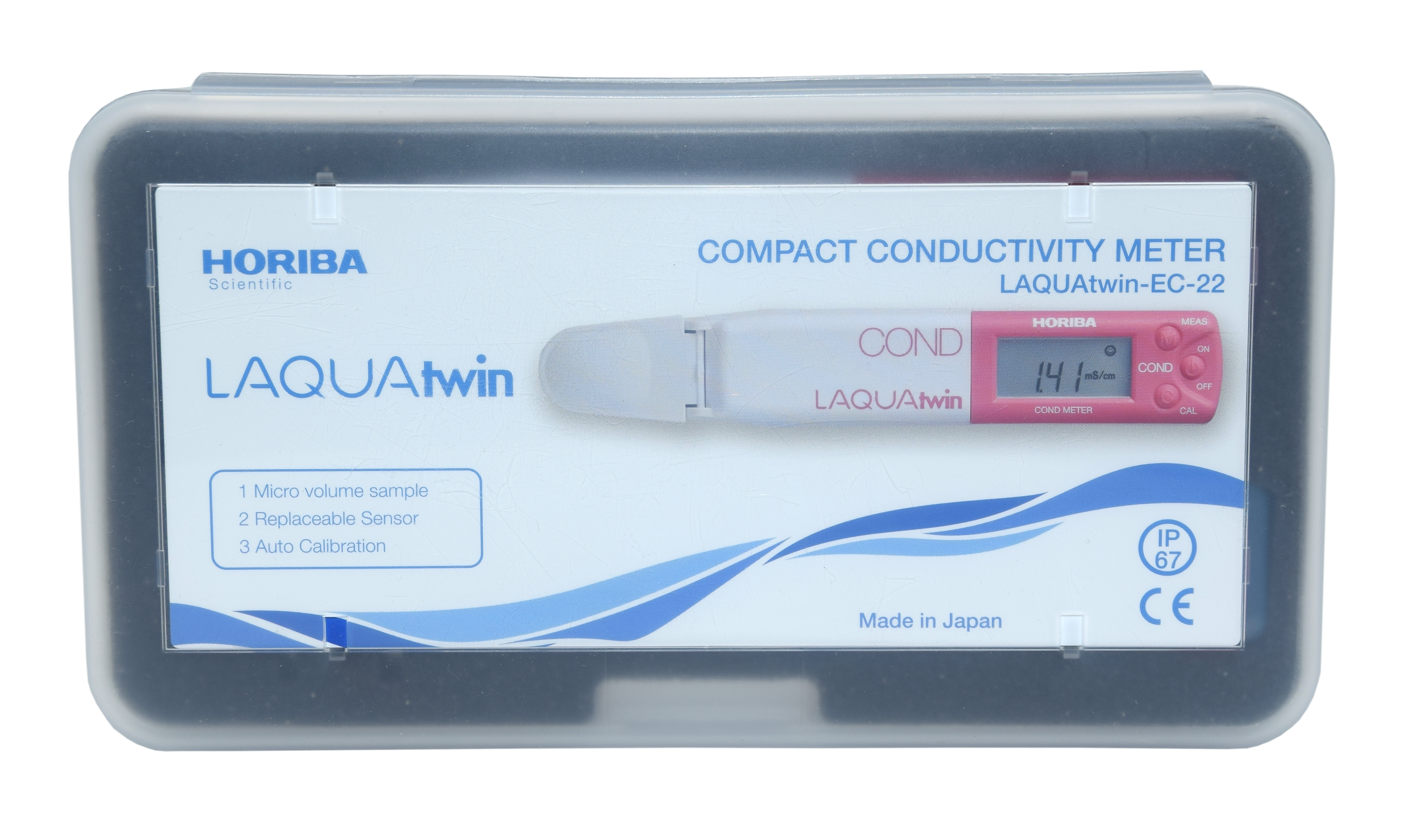 Horiba LAQUAtwin Leitfähigkeit Tester mit 3 Kalibrierpunkten und Temperatur Messung (EC-22)