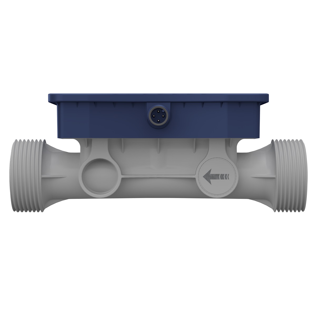 JUMO flowTRANS US W01 Ultraschall-Durchflussmessgerät DN 20, Nahaufnahme Anschluss, hochwertiges Material, einfache Montage