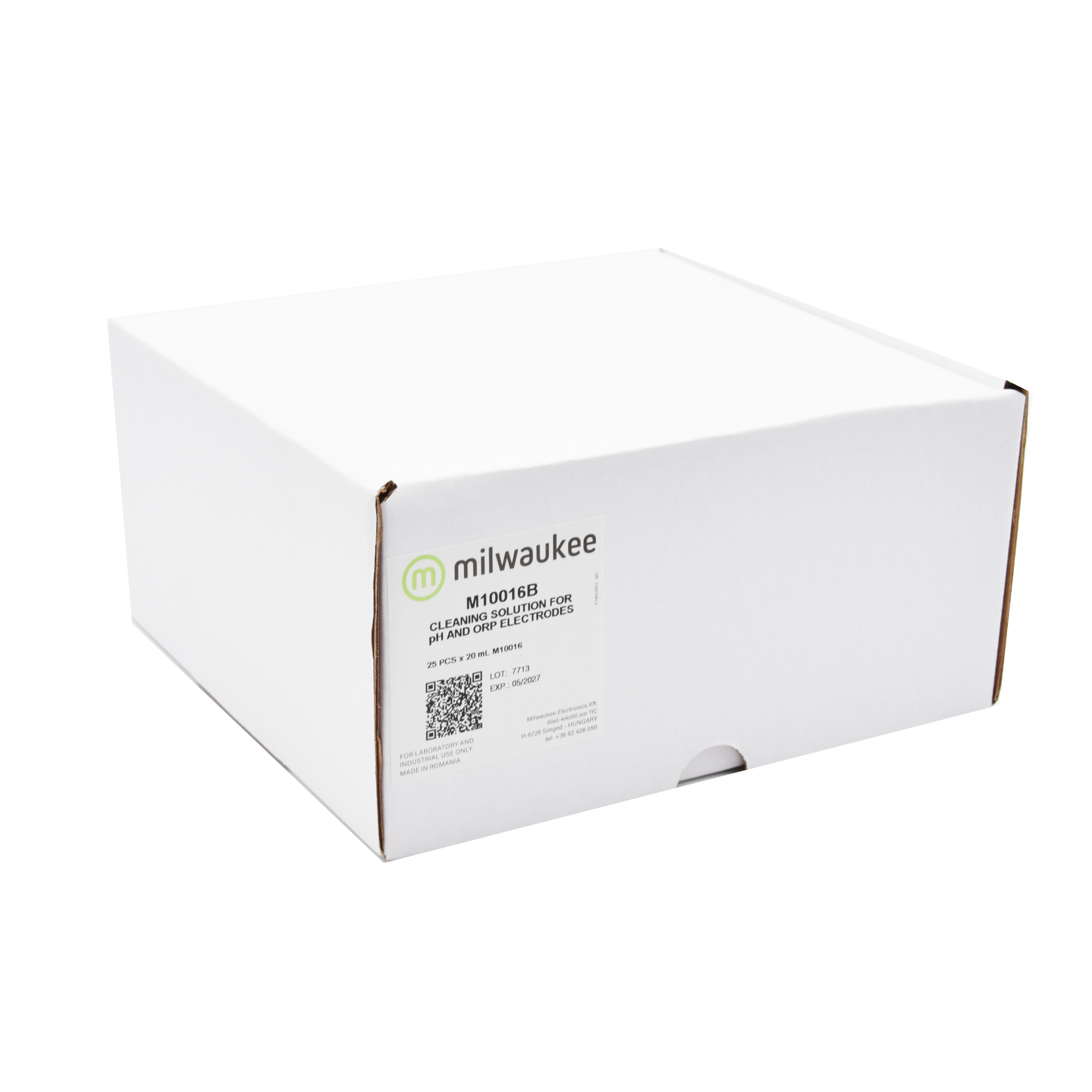 Milwaukee M10016B Elektrodenreinigungslösung Aufkleber mit Produktname und Lösungstyp, Nahaufnahme