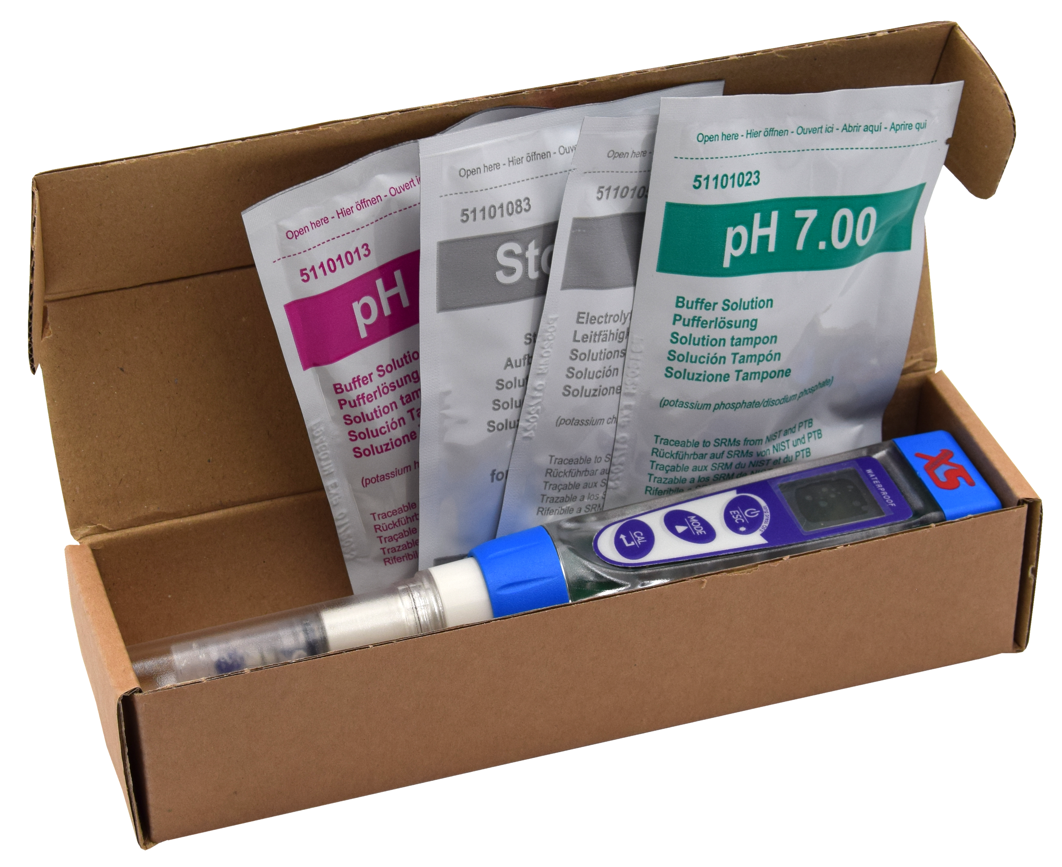 XS PC 5 ECO PACK – Schnelltester für die pH/mV/Leitfähigkeit/TDS/Salz./Temp. Messung