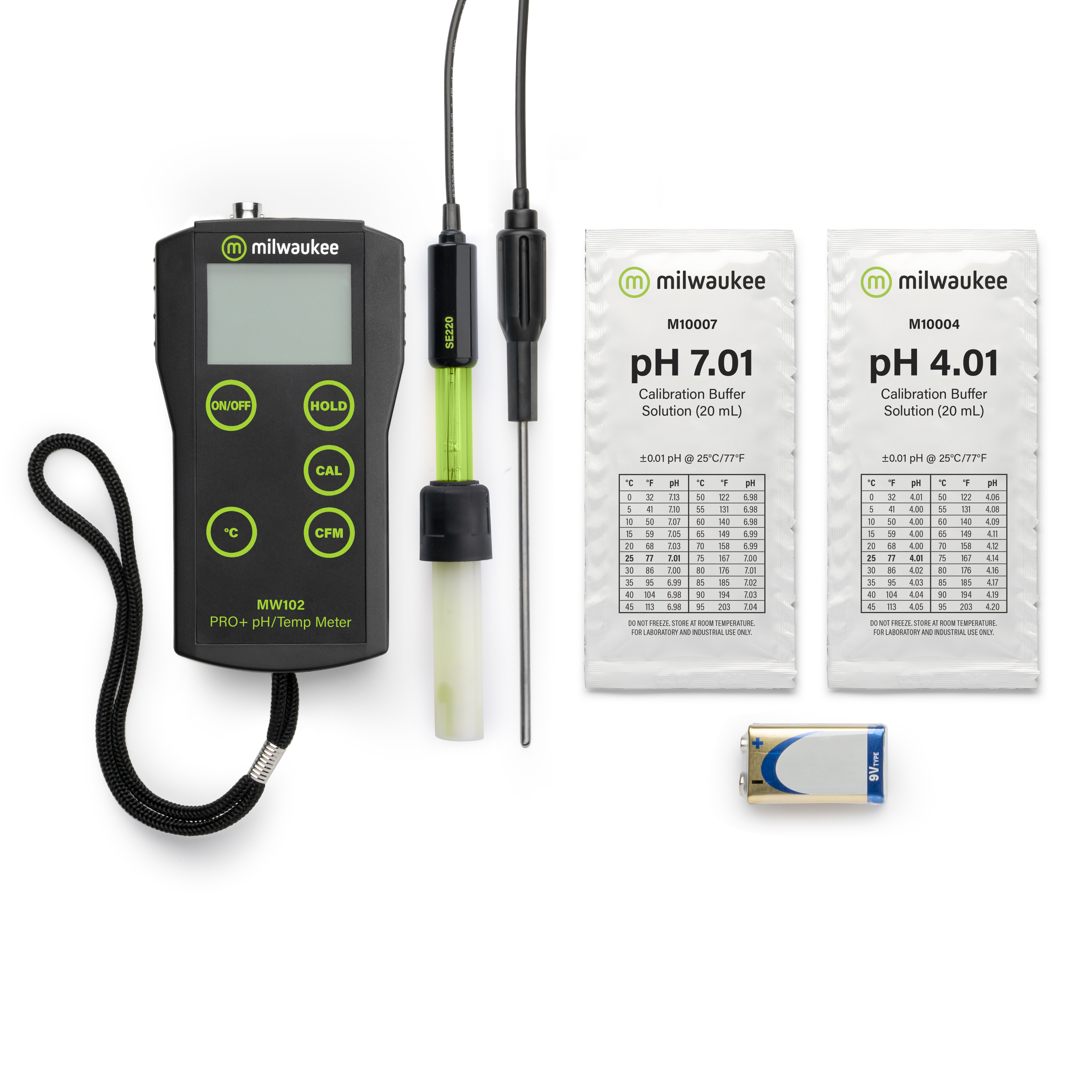 Milwaukee MW102 PRO+ portable pH/temperature meter for fast and reliable results