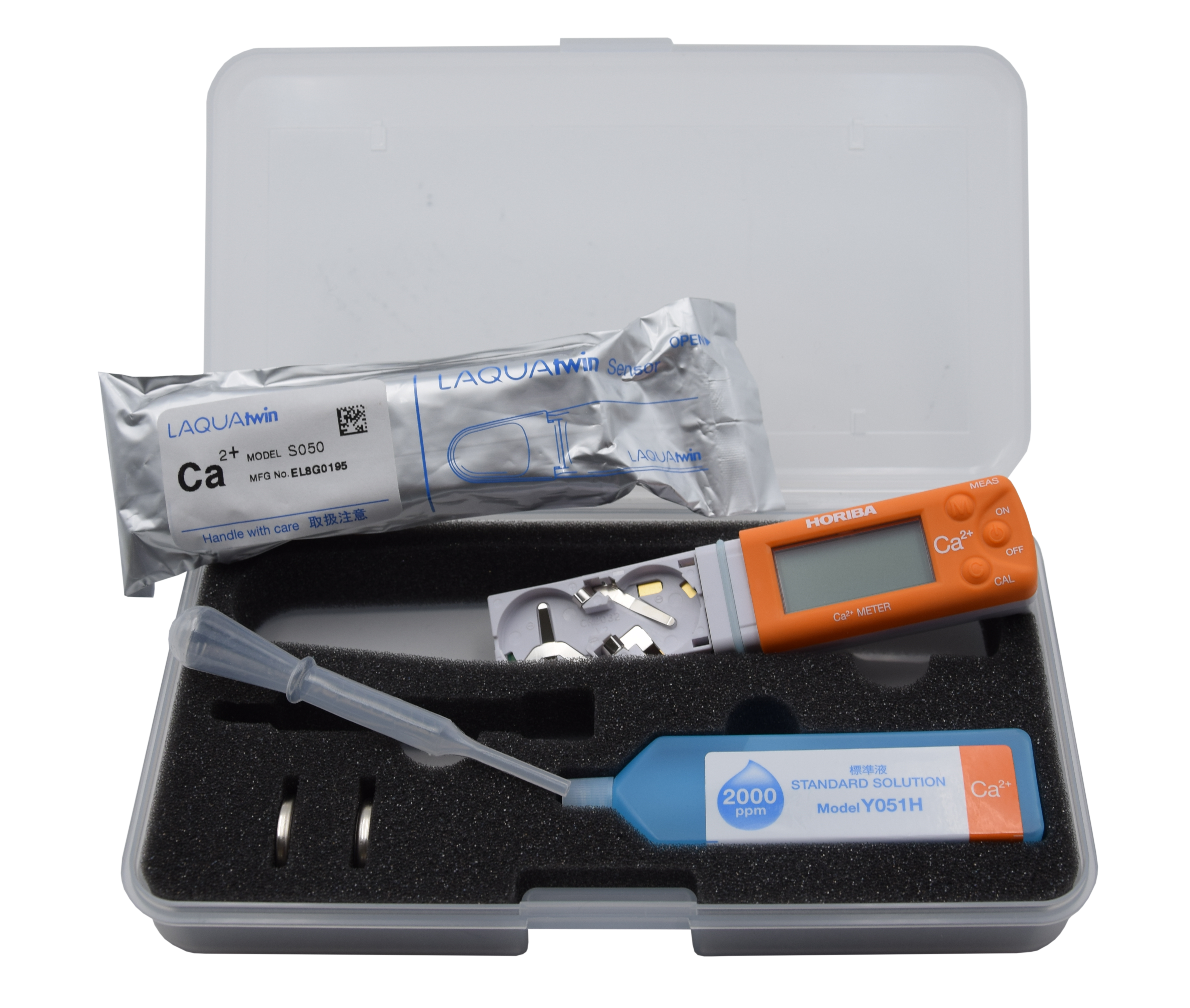 Horiba LAQUAtwin Calcium Ionen (Ca2+) Tester mit 2 Kalibrierpunkten und Temperatur Messung (Ca-11)