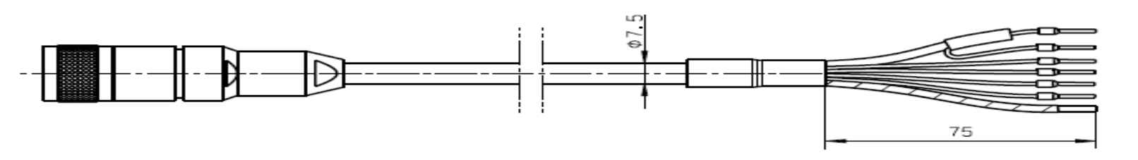 10m Anschlusskabel VP, Leitungsende 1 (sensorseitig) = VP-Kabelbuchse, Anschlussende 2 = Aderendhülsen 10 Meter Anschlusskabel VP, VP-Kabelbuchse, Anschluss für pH/Redox Sensor