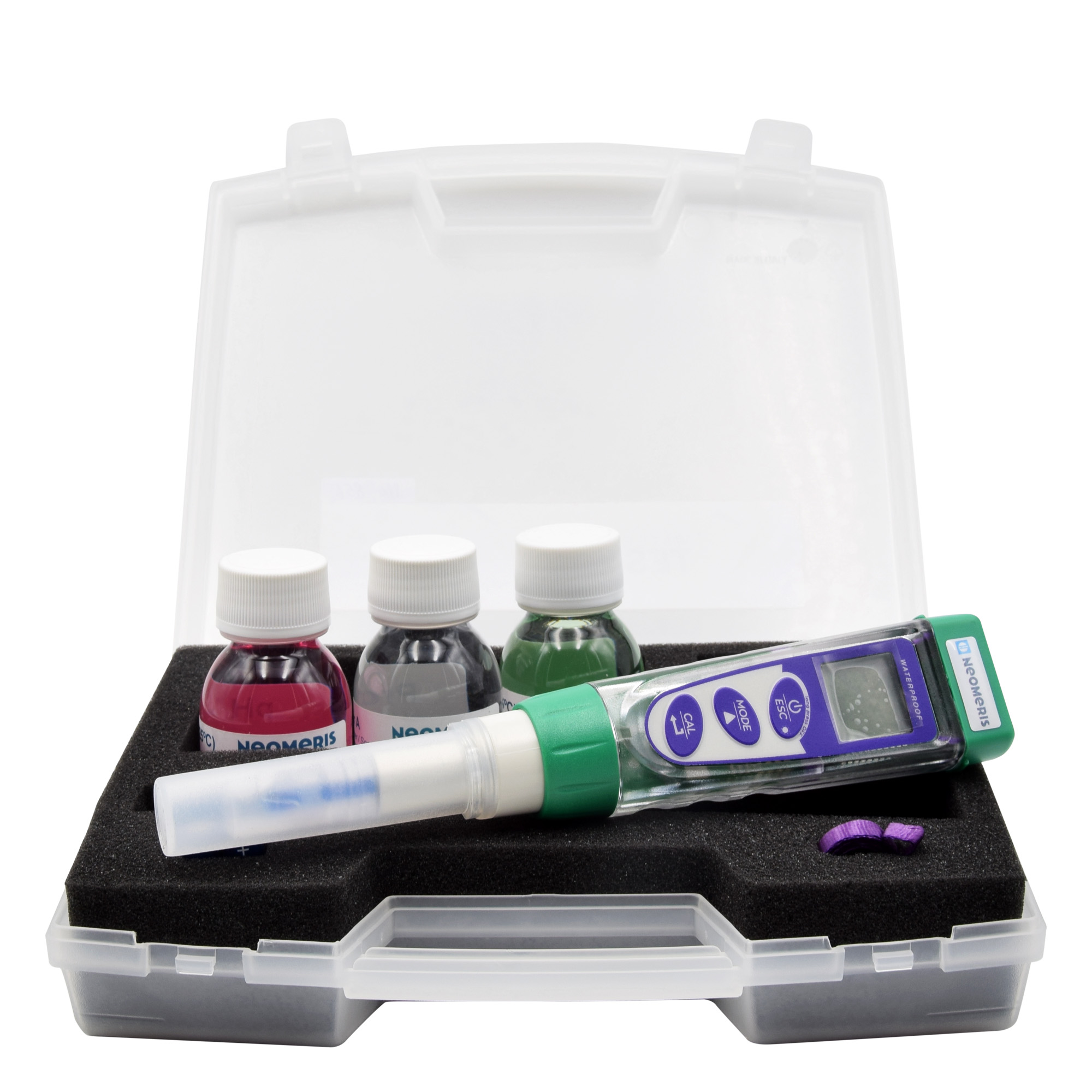 Advanced pH/mV/ Temp. pocket tester in measuring case - handheld tester for determining the pH-, mV- value and temperature