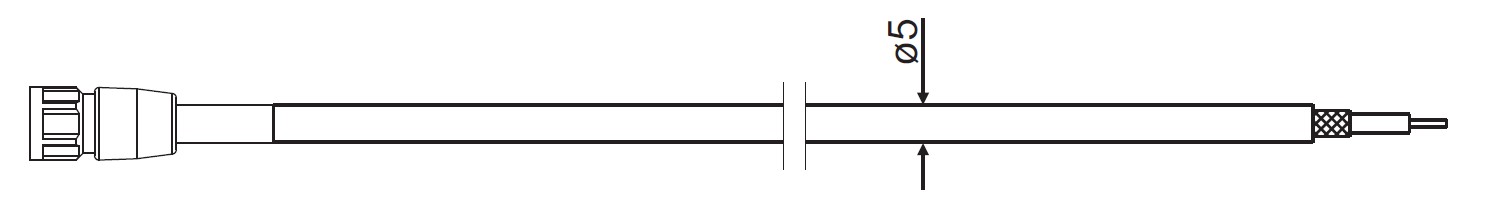 JUMO pH- und Redox Elektroden Anschlusskabel mit drehbarer N-Leitungsbuchse und offenem Ende (Koaxialkabel) 