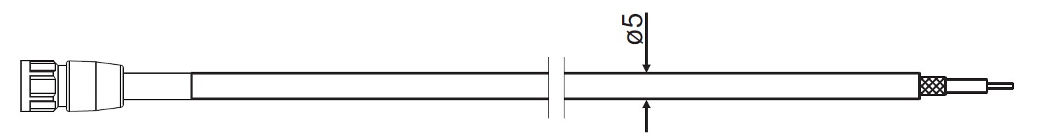 JUMO pH and ORP electrode connection cable with rotatable N-line socket and open end (coaxial cable) 