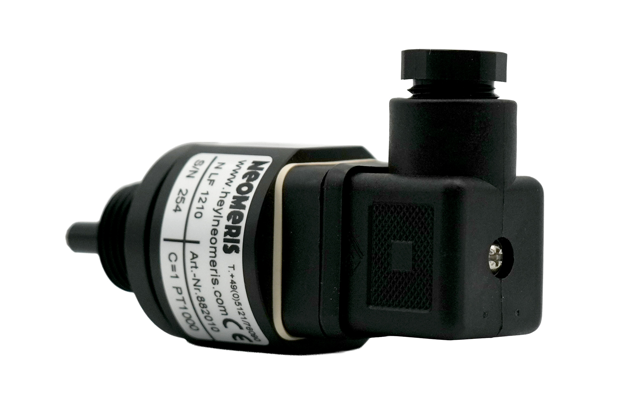 N-LF1210/PT1000, Conductivity measuring cell, Side view left, Two electrodes, 6 bar, Black, Neomeris 