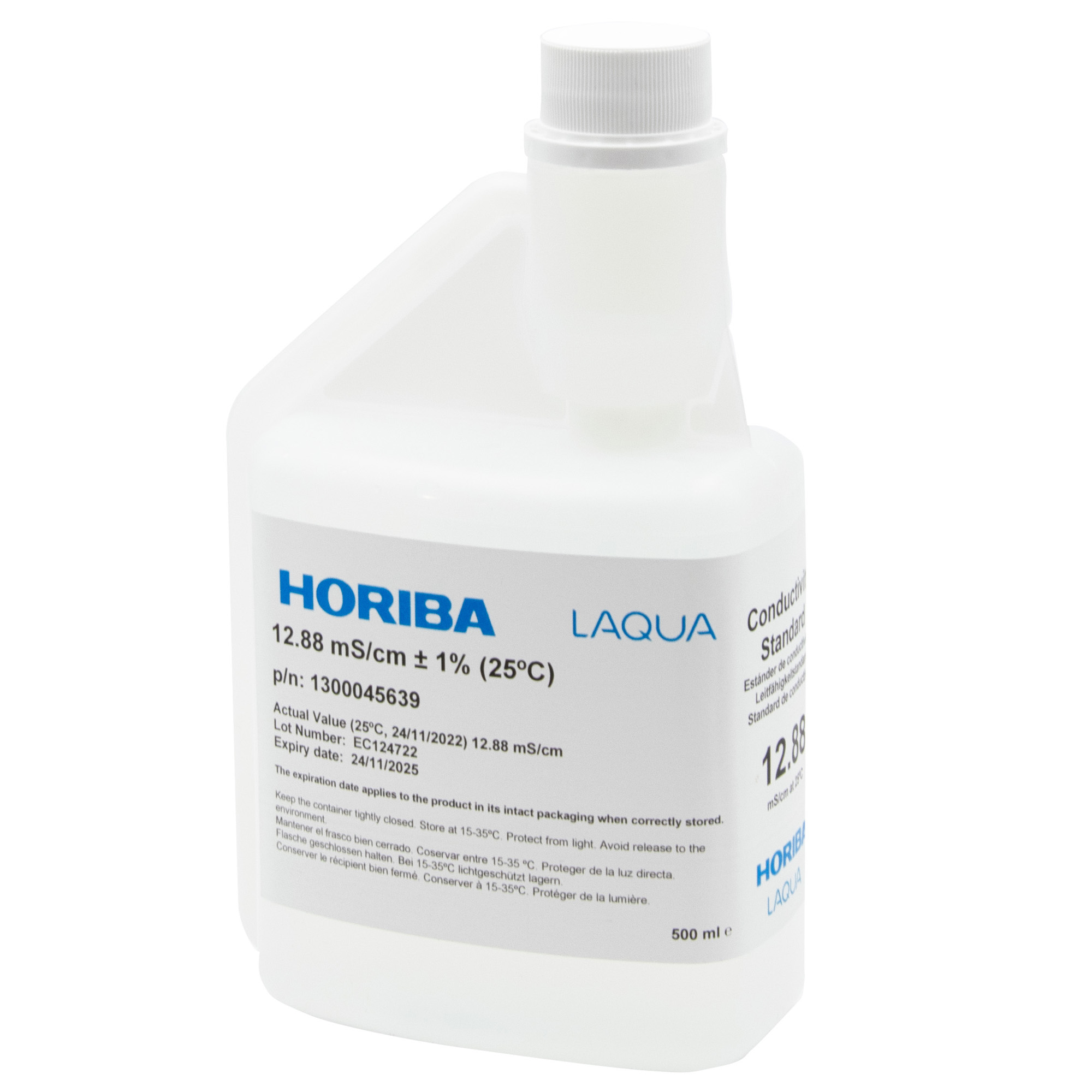 HORIBA 500-EC-1288 Kalibrierlösung 12.88 mS/cm – Vorderseite der Flasche