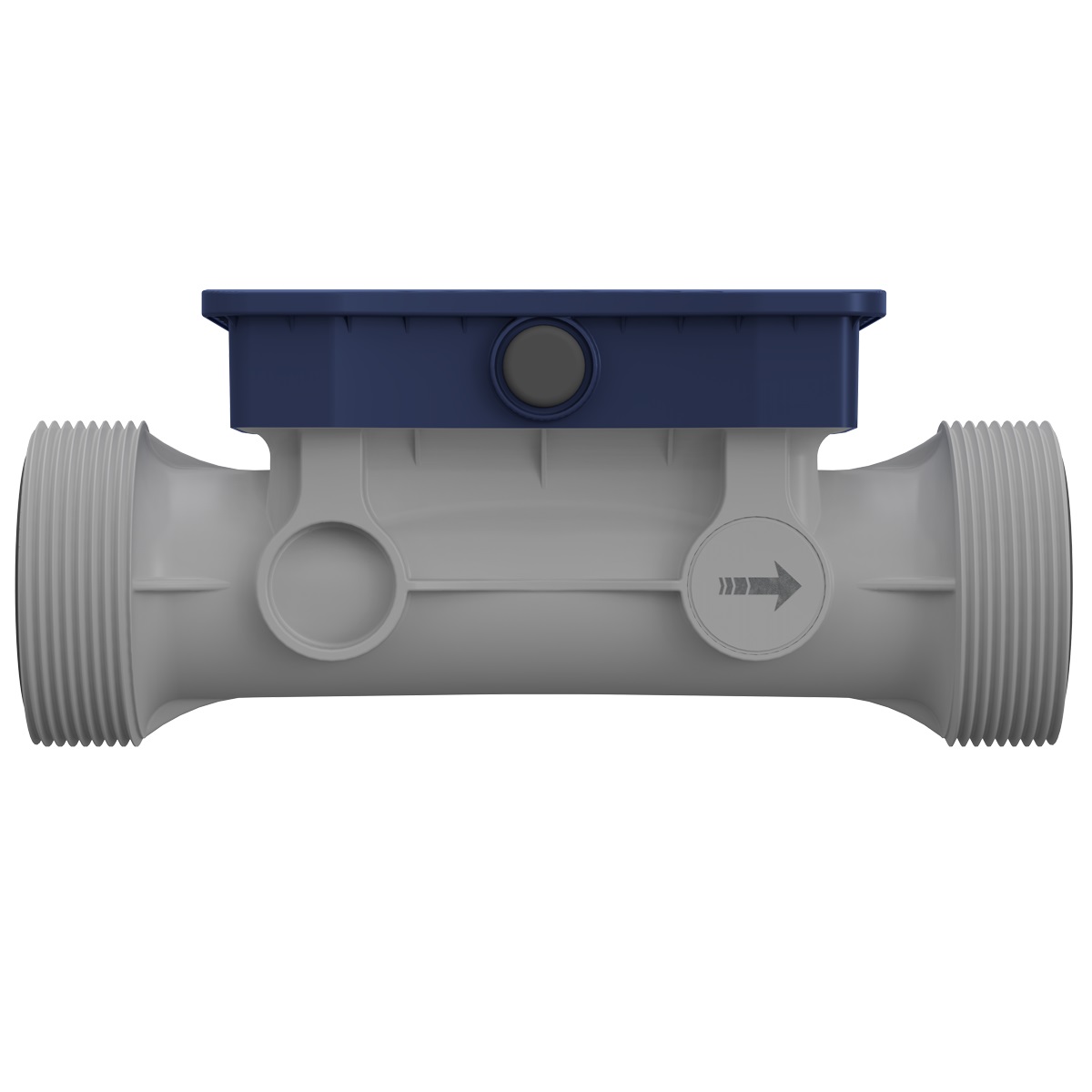 JUMO flowTRANS US W01, Detailaufnahme DN 32, robustes Kunststoffgehäuse