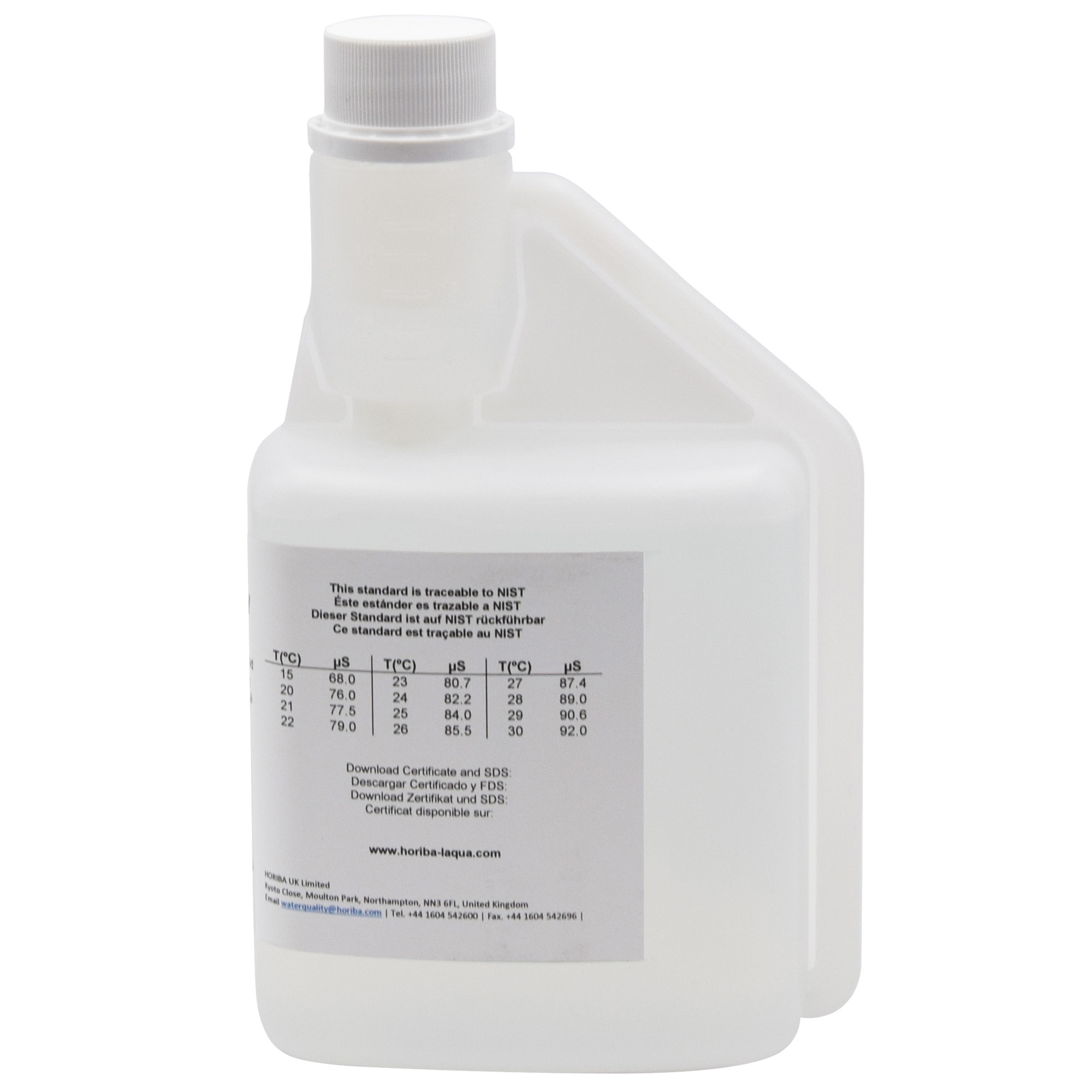 HORIBA 84 μS/cm conductivity calibration solution 500ml, for conductivity measurements, specially designed for handheld and laboratory measuring devices