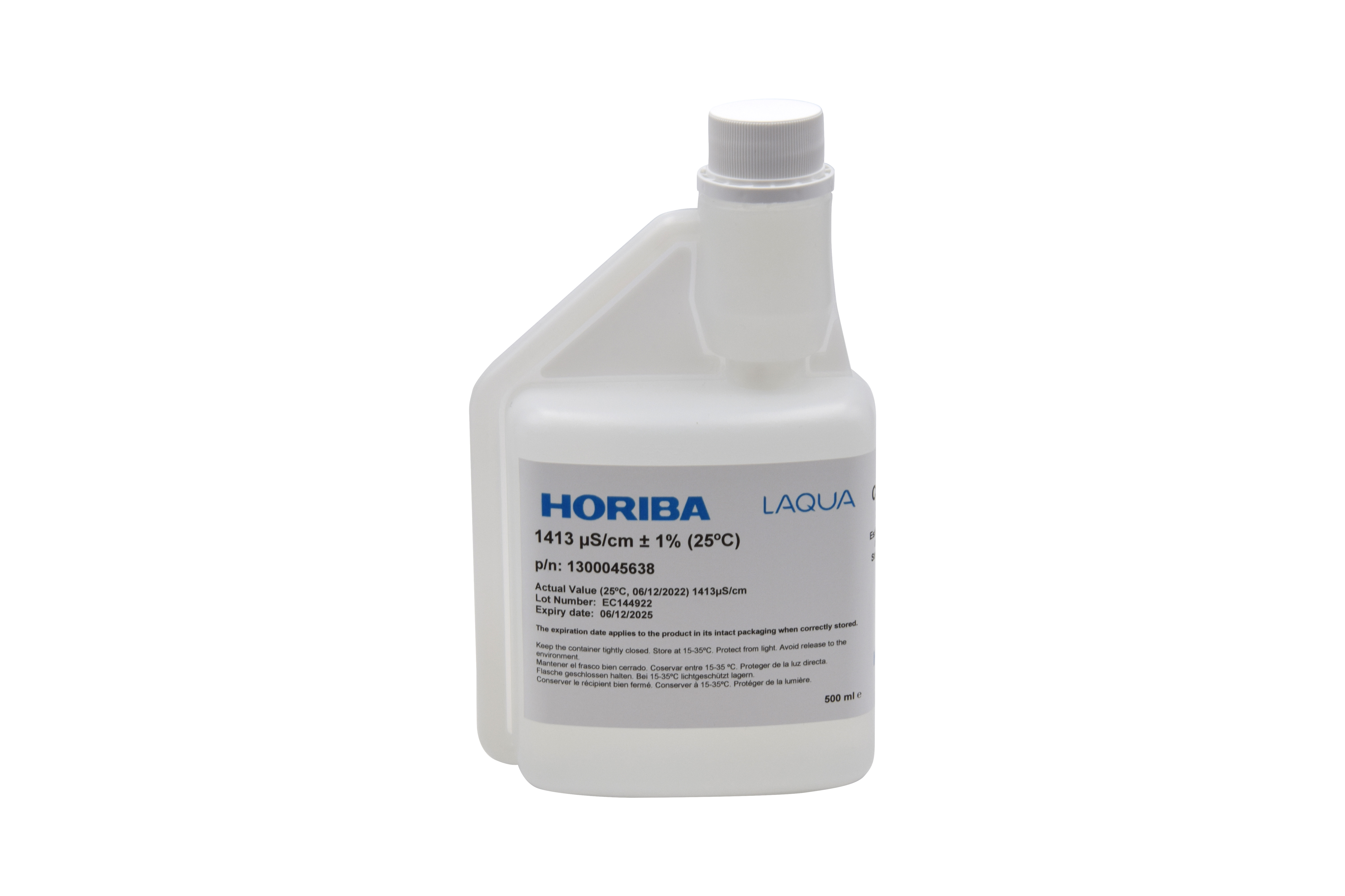 HORIBA 1413 µS/cm calibration solution 500 ml, clearly visible label, conductivity testing Geben Sie Ihr Feedback zu BizChat ab.