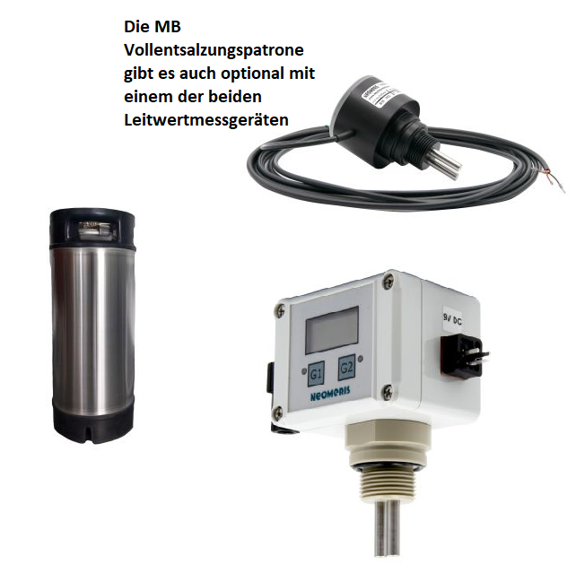 25 Liter Edelstahl Mischbett Vollentsalzungspatrone mit Premium Harz befüllt