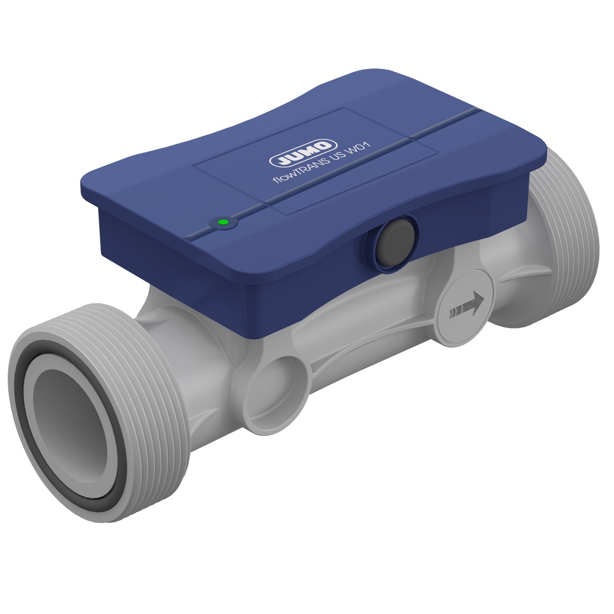 JUMO flowTRANS US W01, Gehäuse mit G-Außengewinde DN 32, für korrosive Medien geeignet