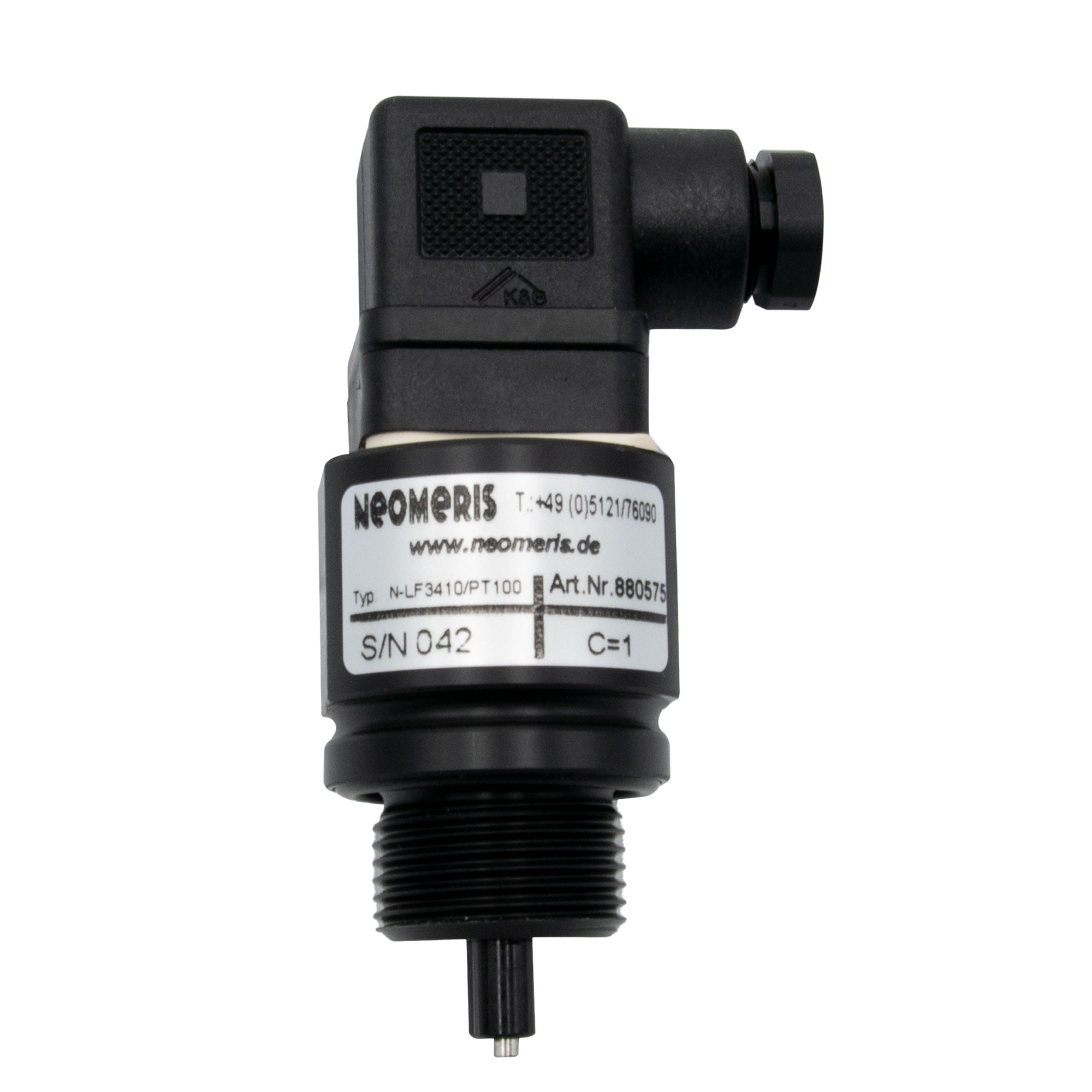 N-LF3410 conductivity measuring cell C=1.0 with PT100, 3/4 inch screw-in cell and solenoid valve connector