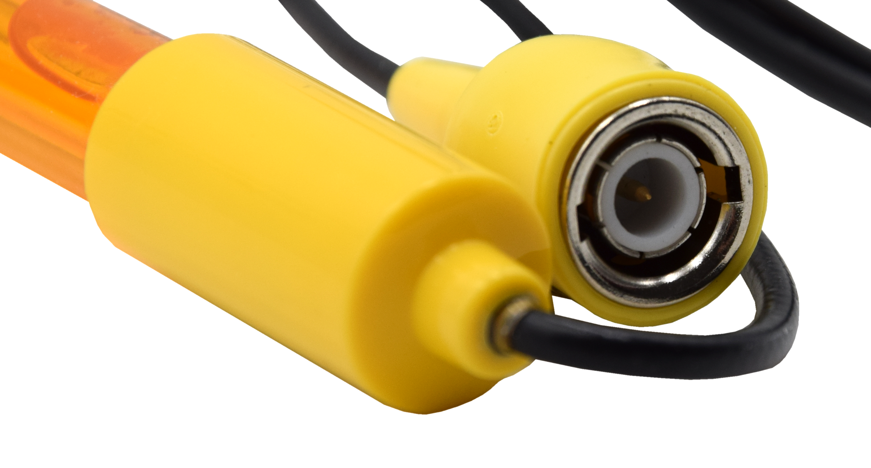 Elektrode der Nahaufnahme der Anschlüsse. in orange und gelb