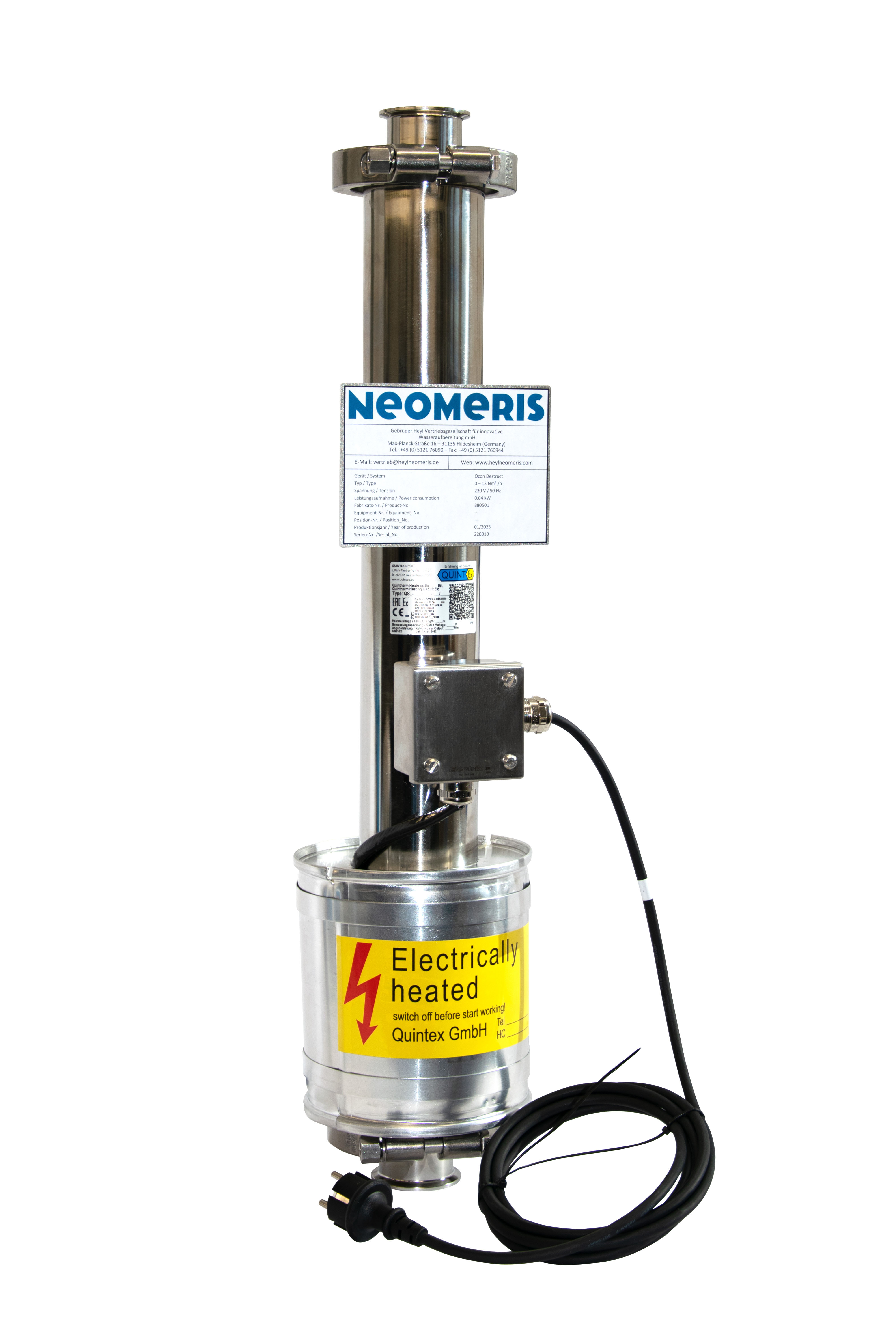 Ozone Destruct 6 - catalytic residual ozone destructor (0–6 Nm³/h)