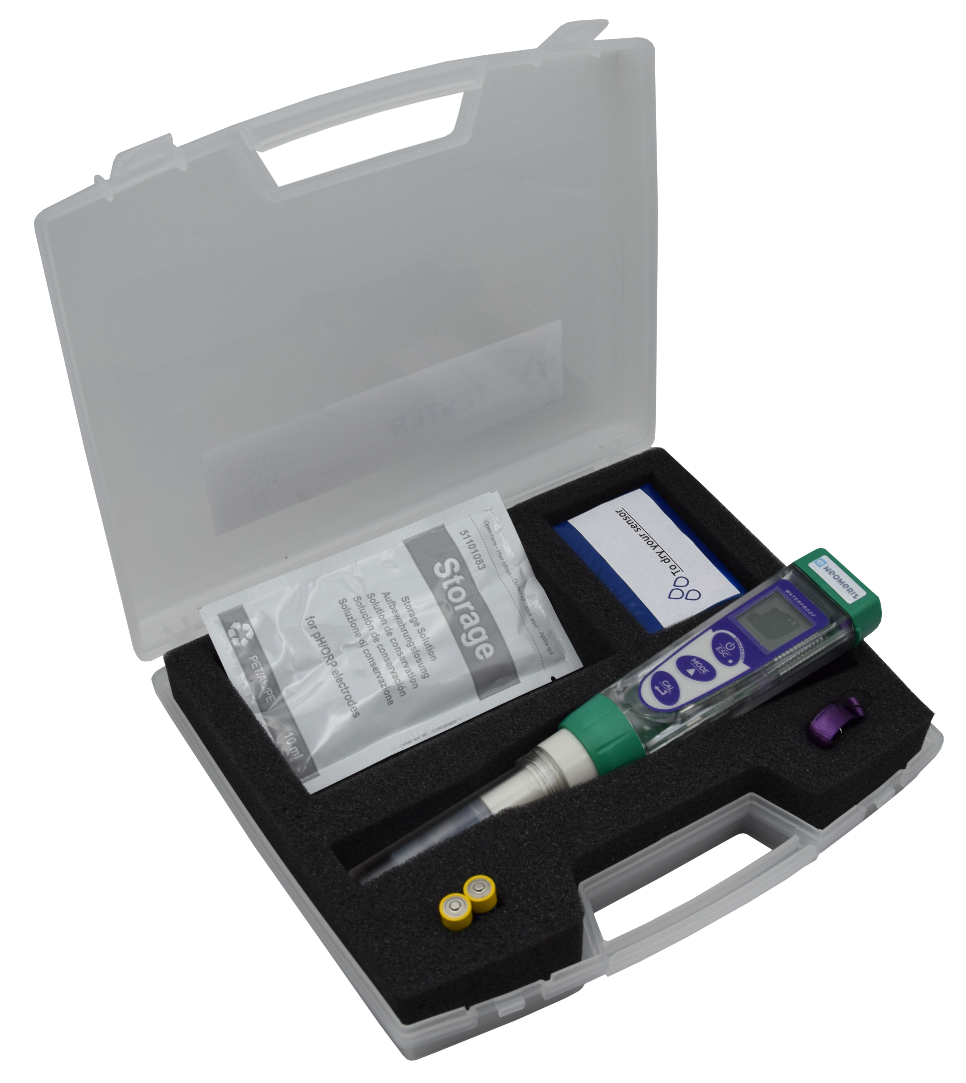 Basic pH 5 pocket tester in measuring case - handheld tester for determining the pH value and temperature
