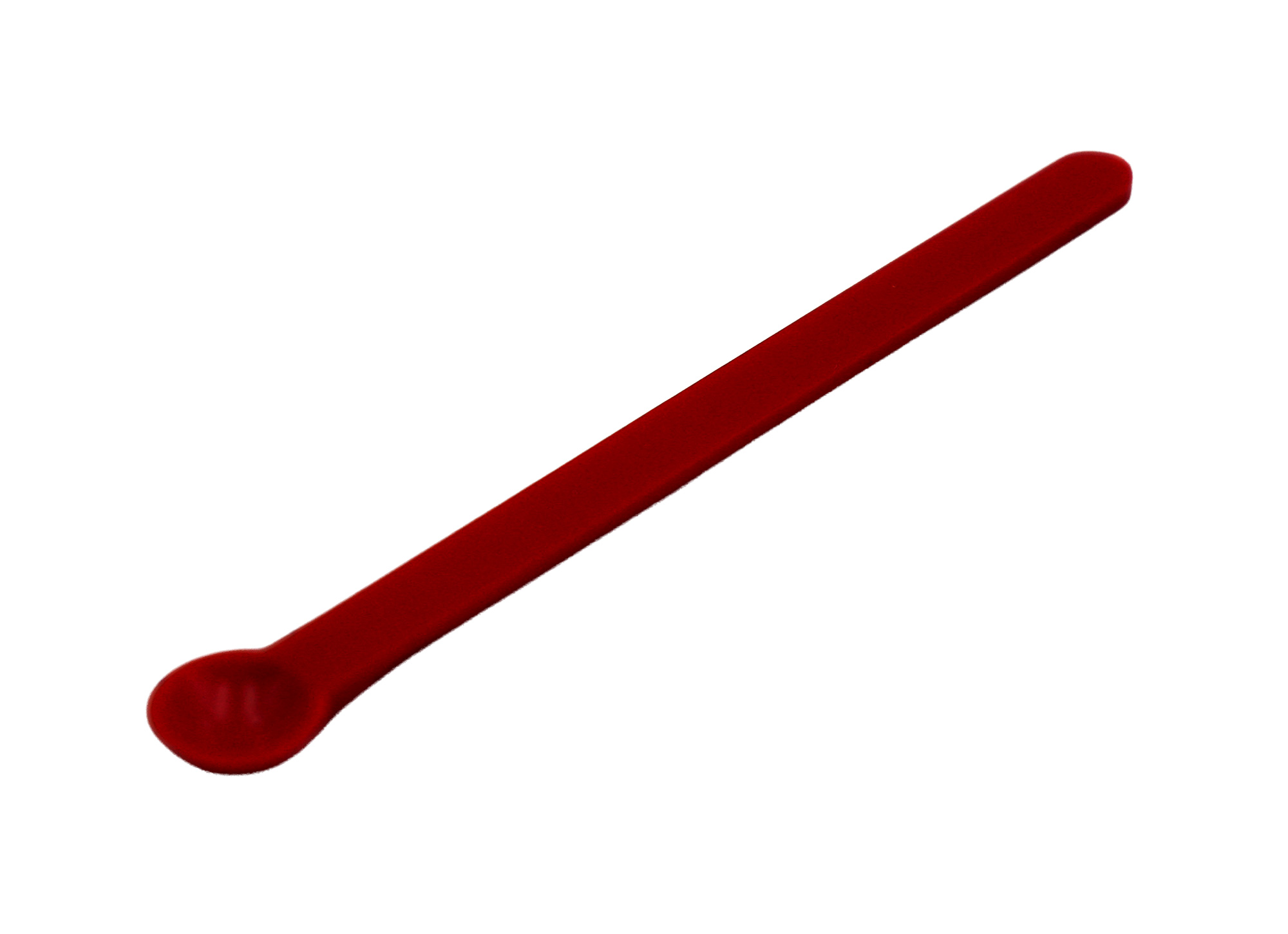 Red measuring spoon, our item number 51535, photographed from above at an angle