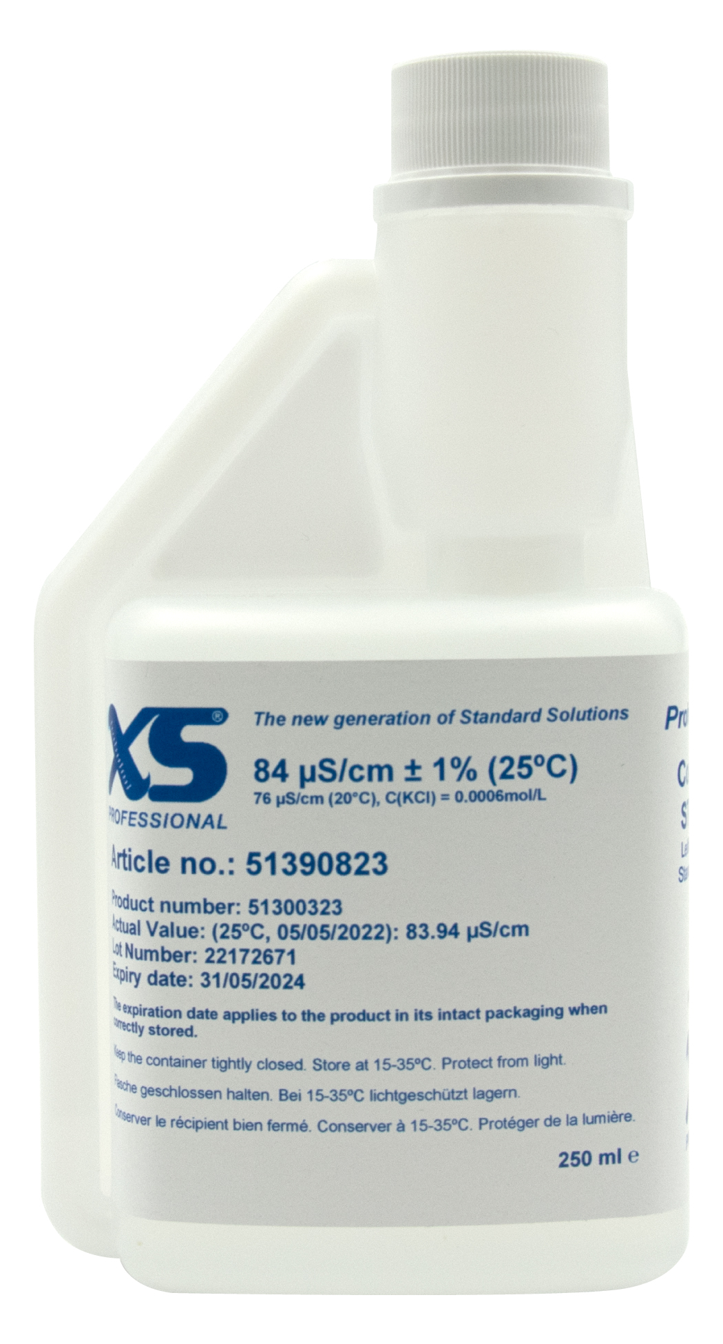 XS Professional 84µS/cm - 250ml Leitfähigkeitskalibrierlösung vorne